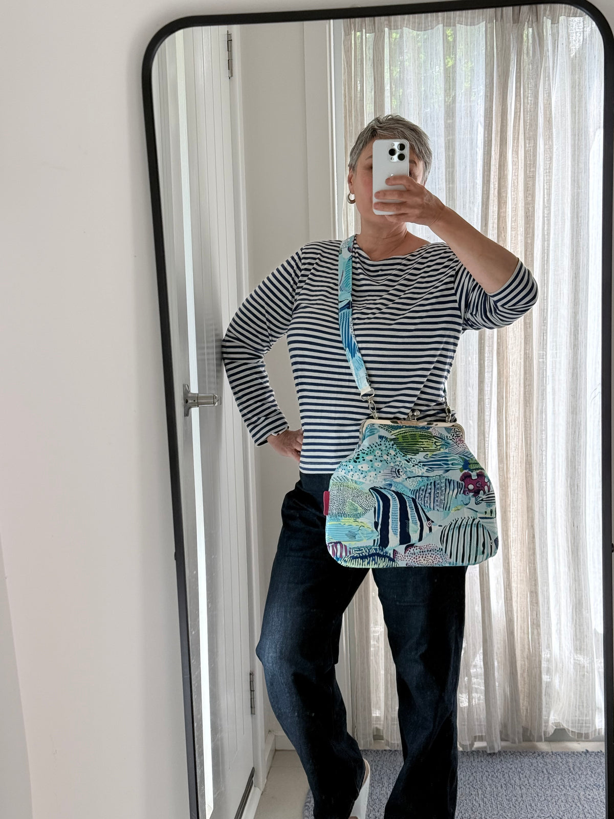 ‘Shoal’ metal frame oversized purse
