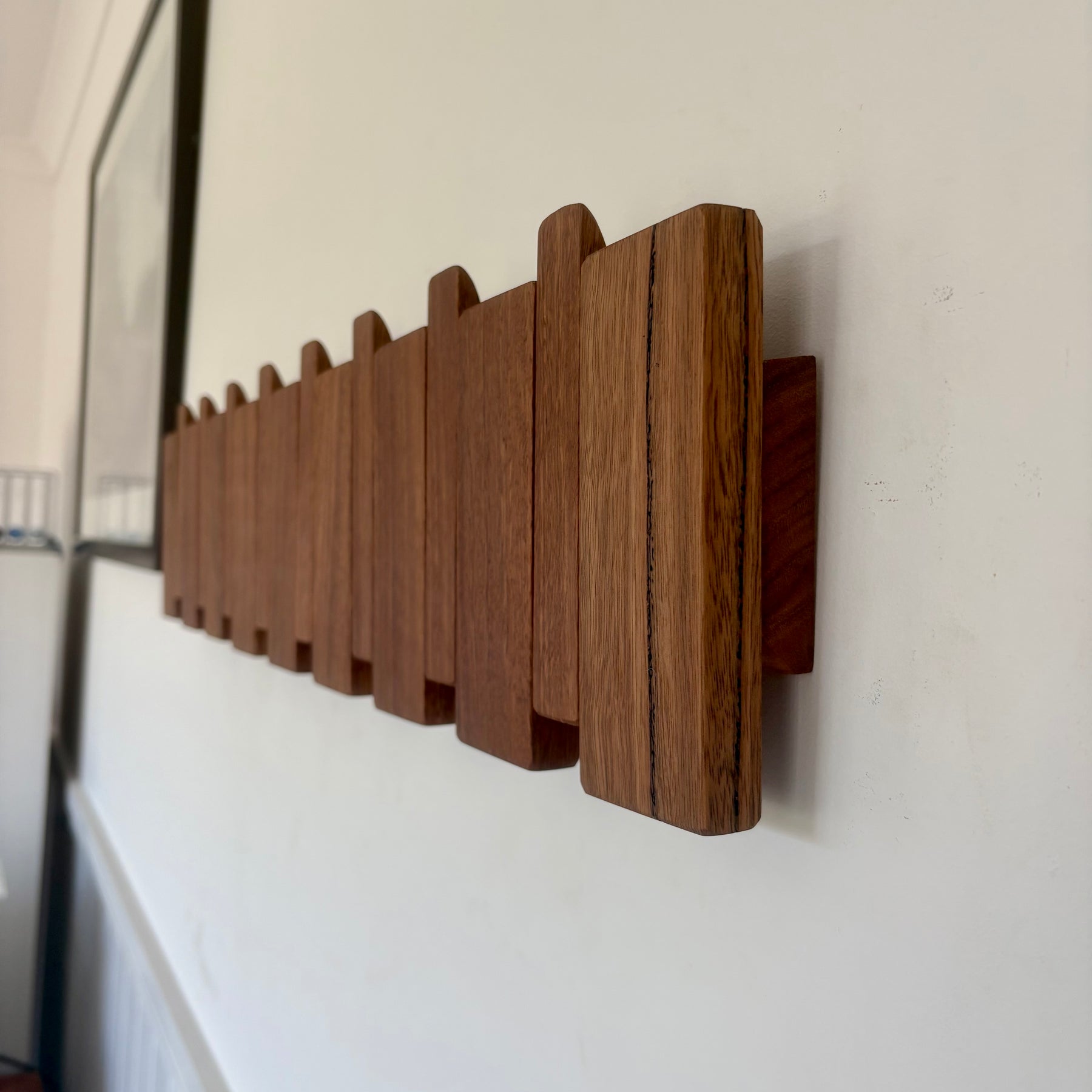 Spotted gum Piano style coatrack extra wide