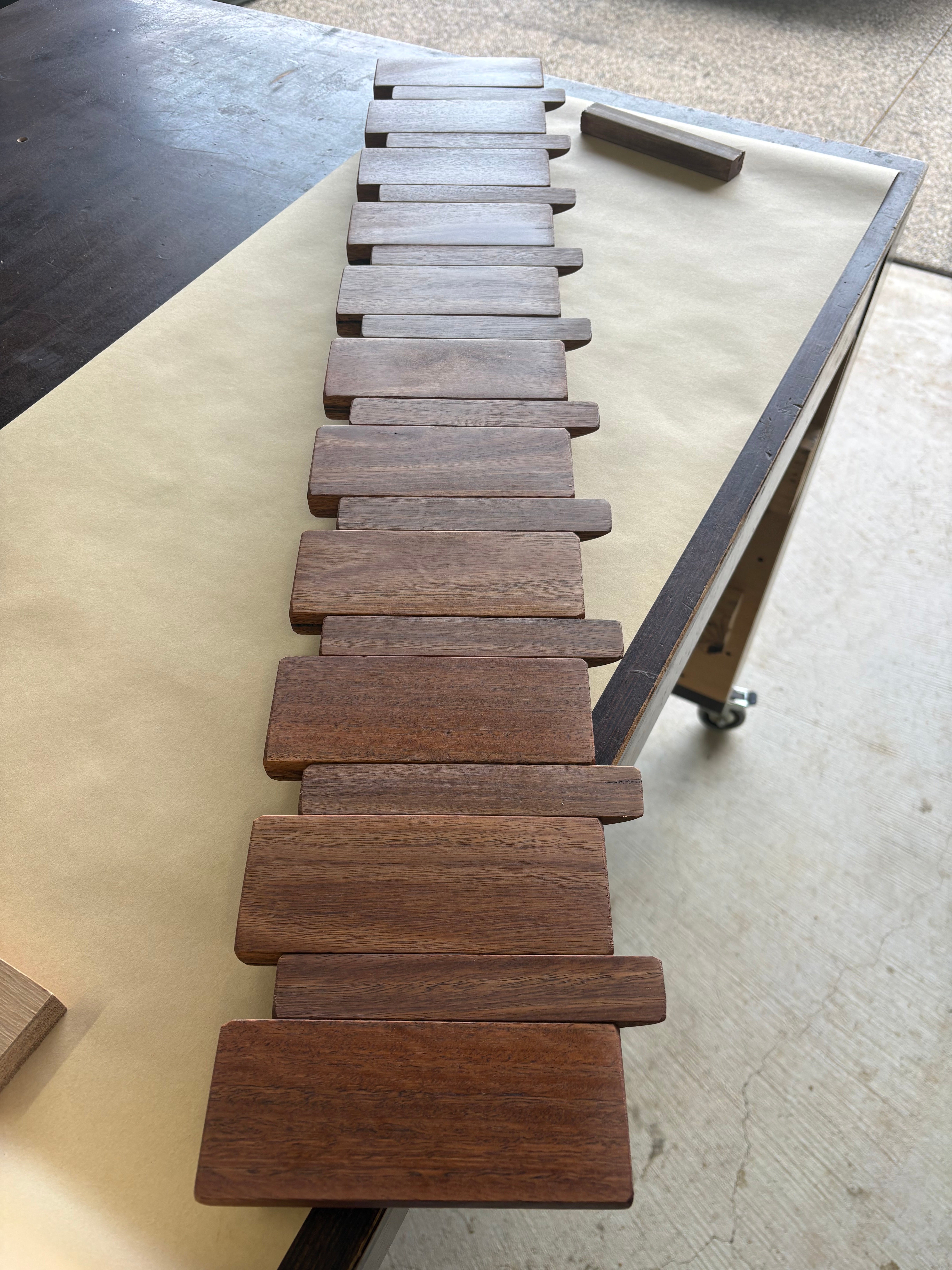 Spotted gum Piano style coatrack extra wide