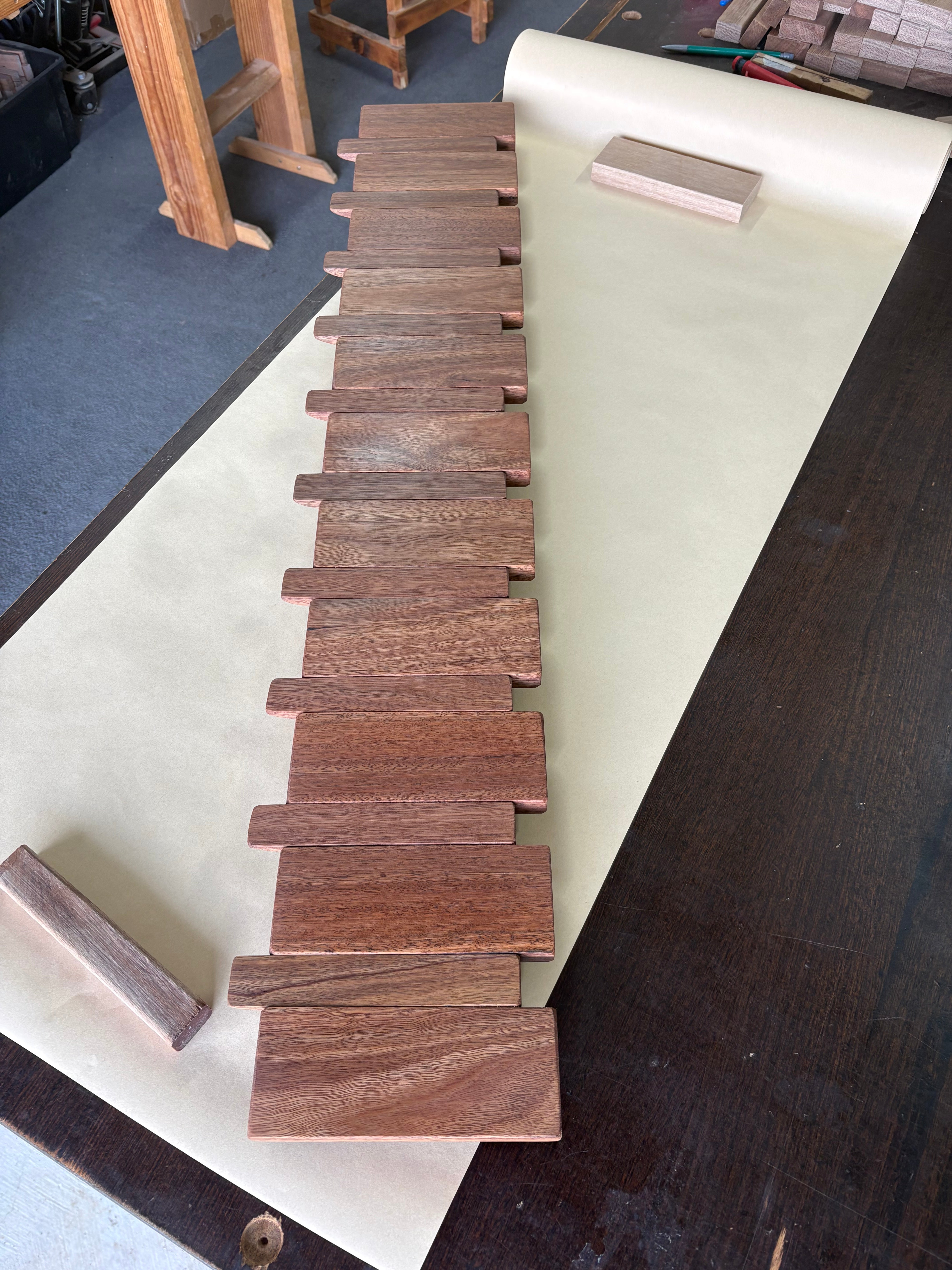Spotted gum Piano style coatrack extra wide