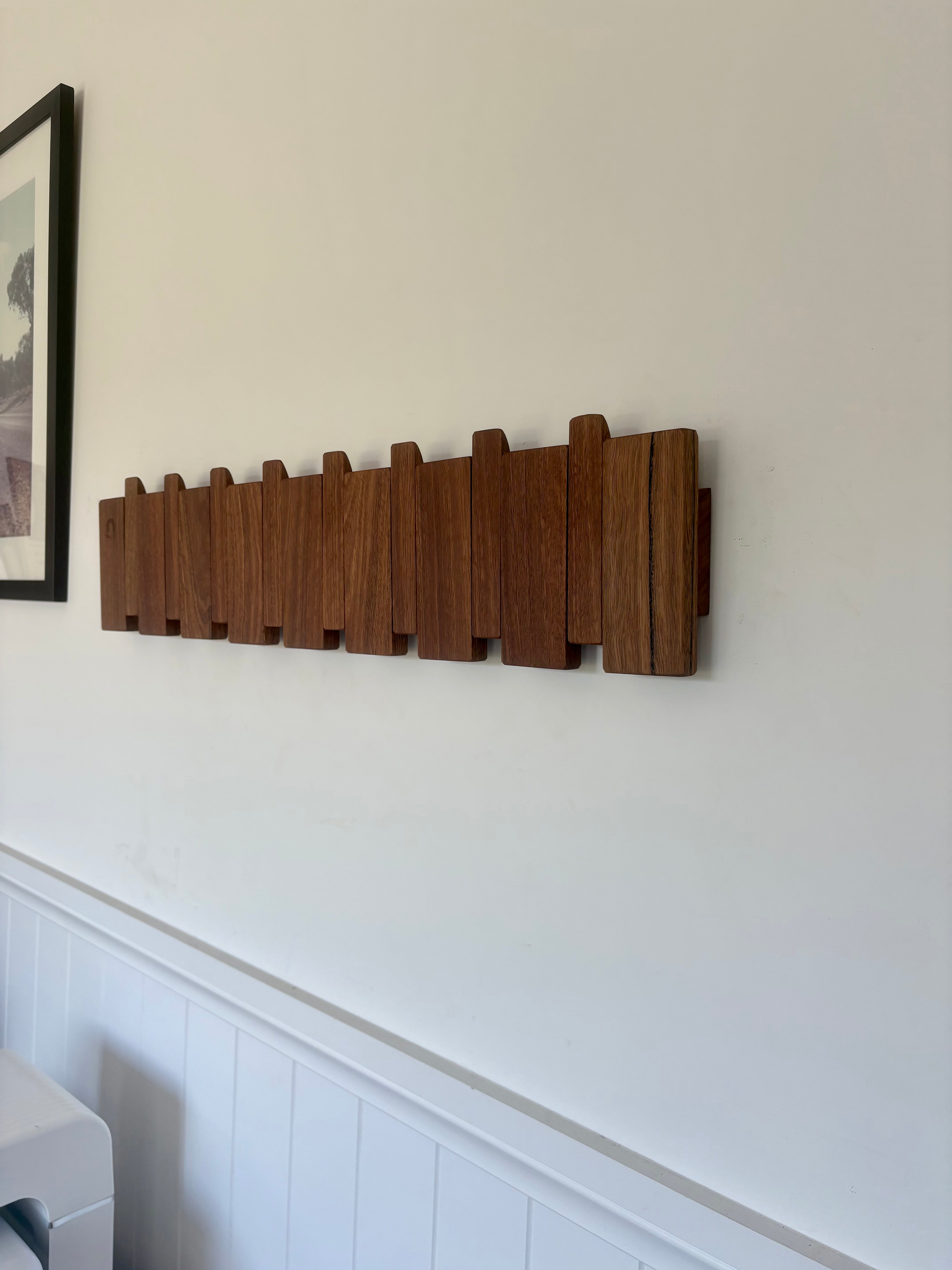 Spotted gum Piano style coatrack extra wide