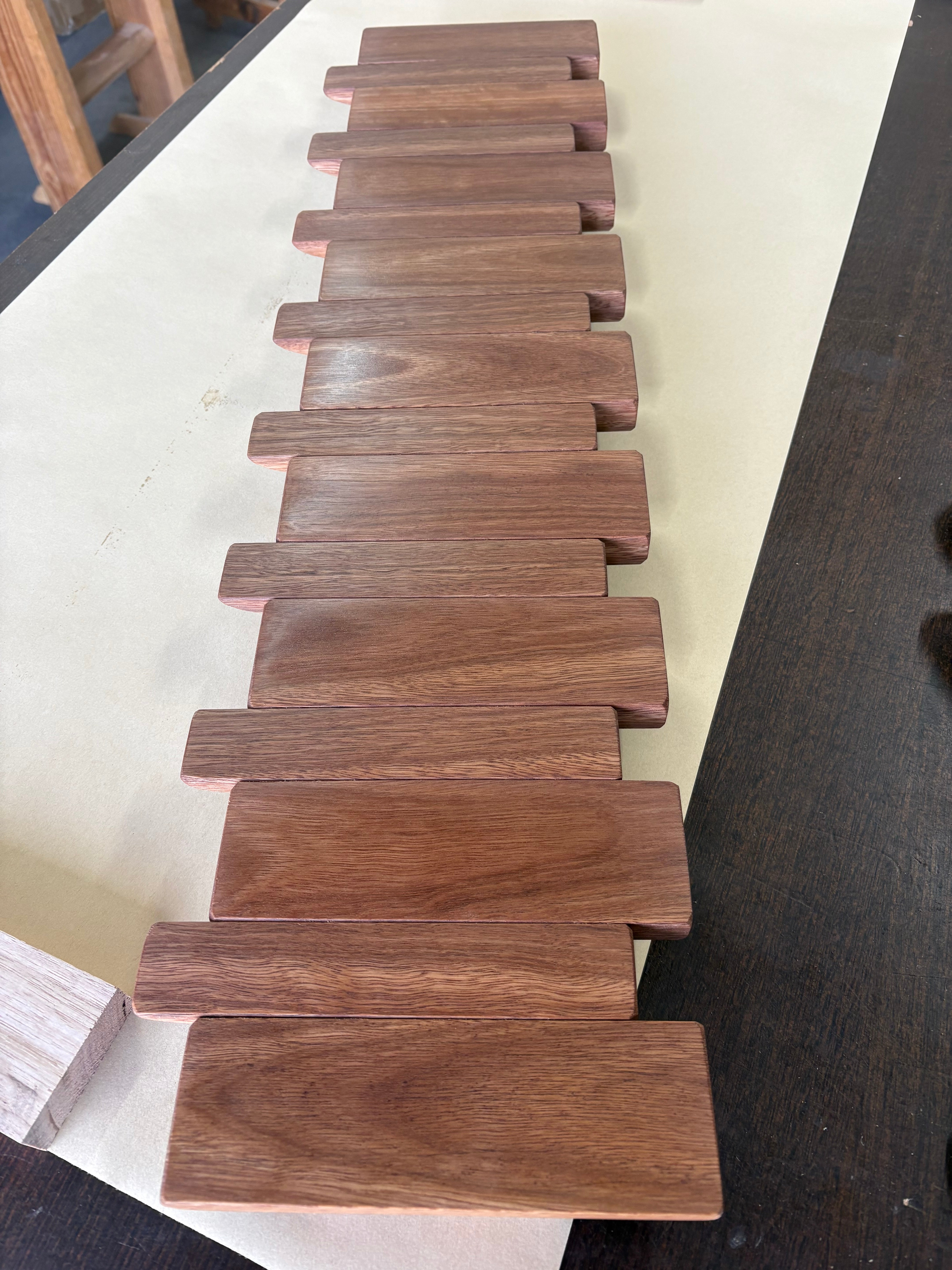 Spotted gum Piano style coatrack extra wide