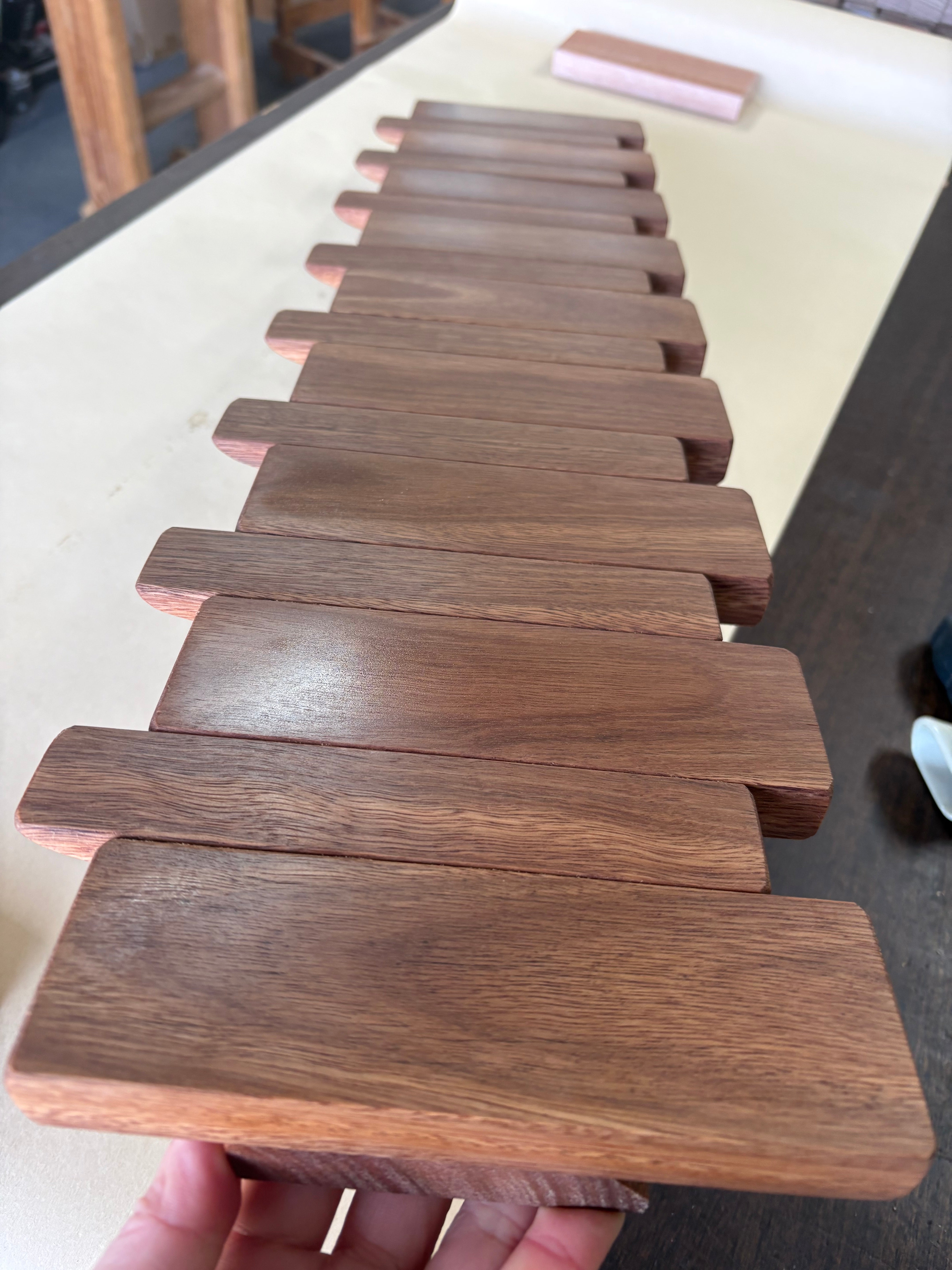 Spotted gum Piano style coatrack extra wide