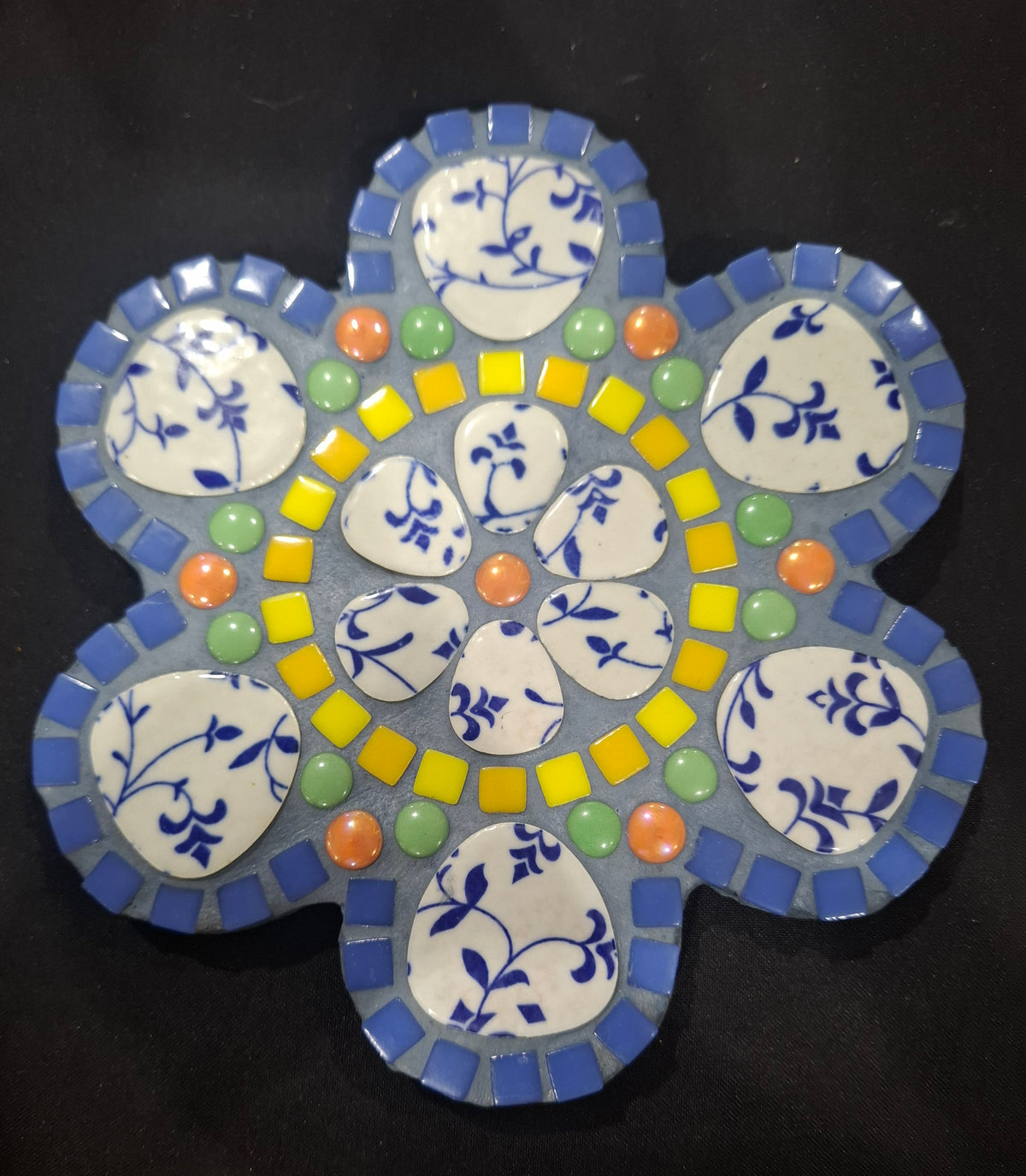Blue Mosaic Garden Pop of Colour