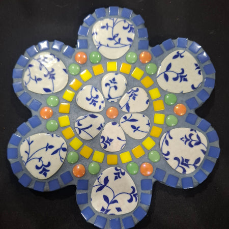 Blue Mosaic Garden Pop of Colour