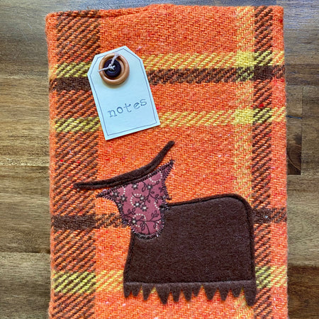 A5 Upcycled Notebook Highland Cow - Orange