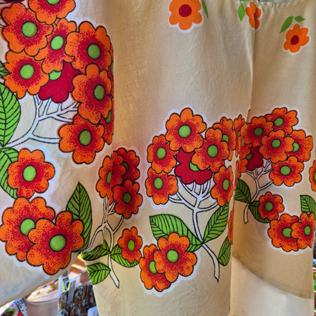 Upcycled Vintage Tablecloth top. Cropped style with lace