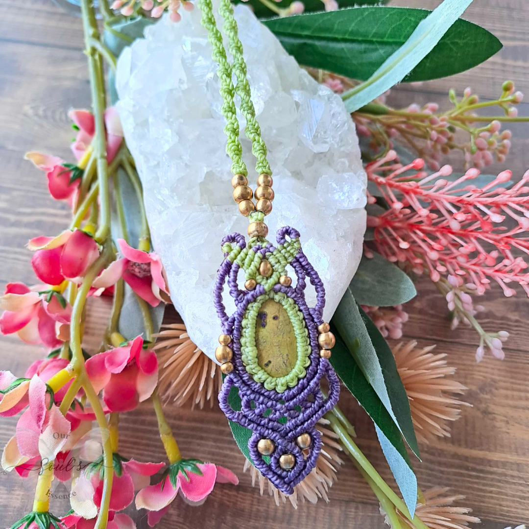 Atlantasite Micromacrame Necklace