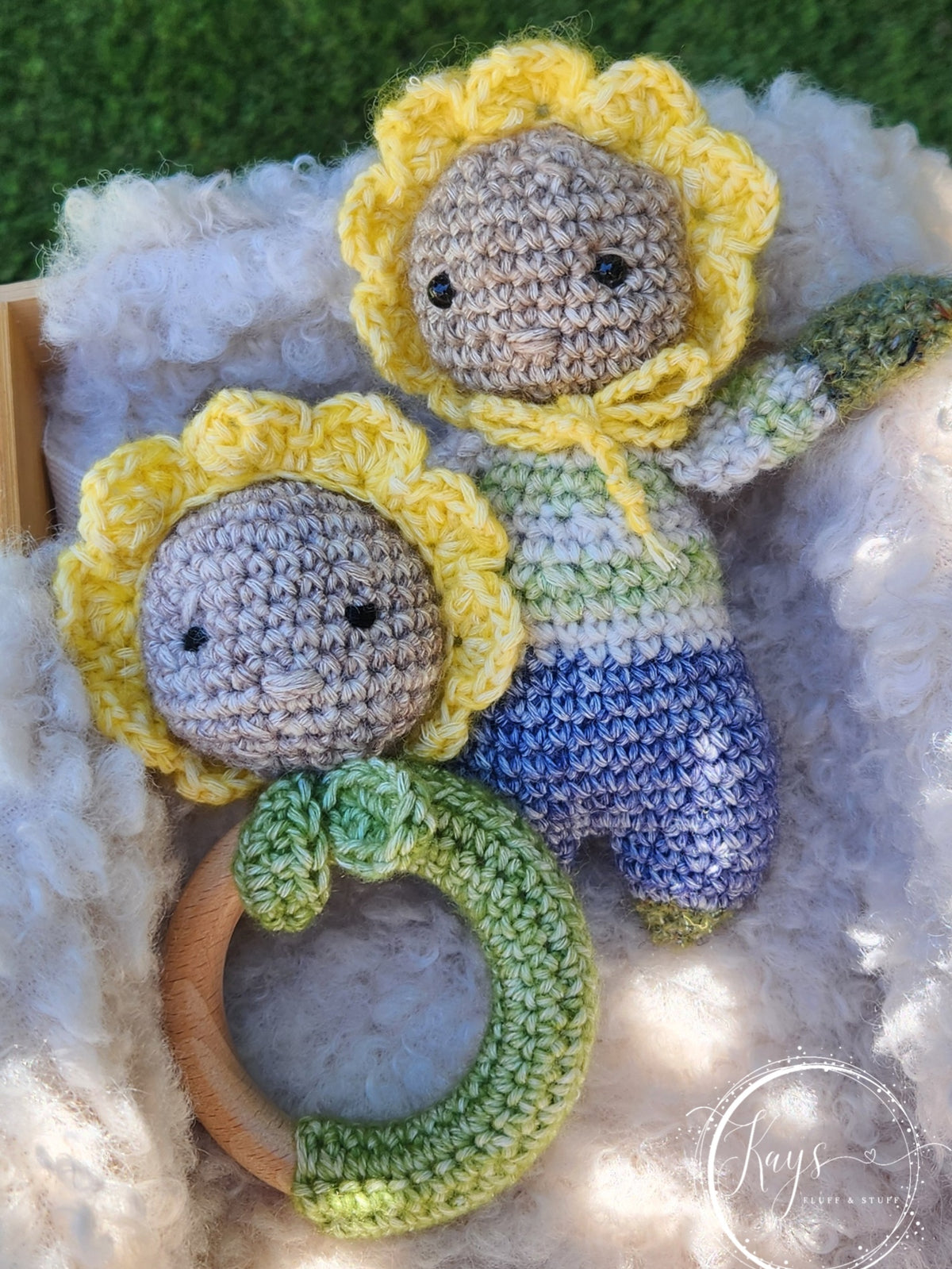 Crochet Flower Doll & Matching Rattle