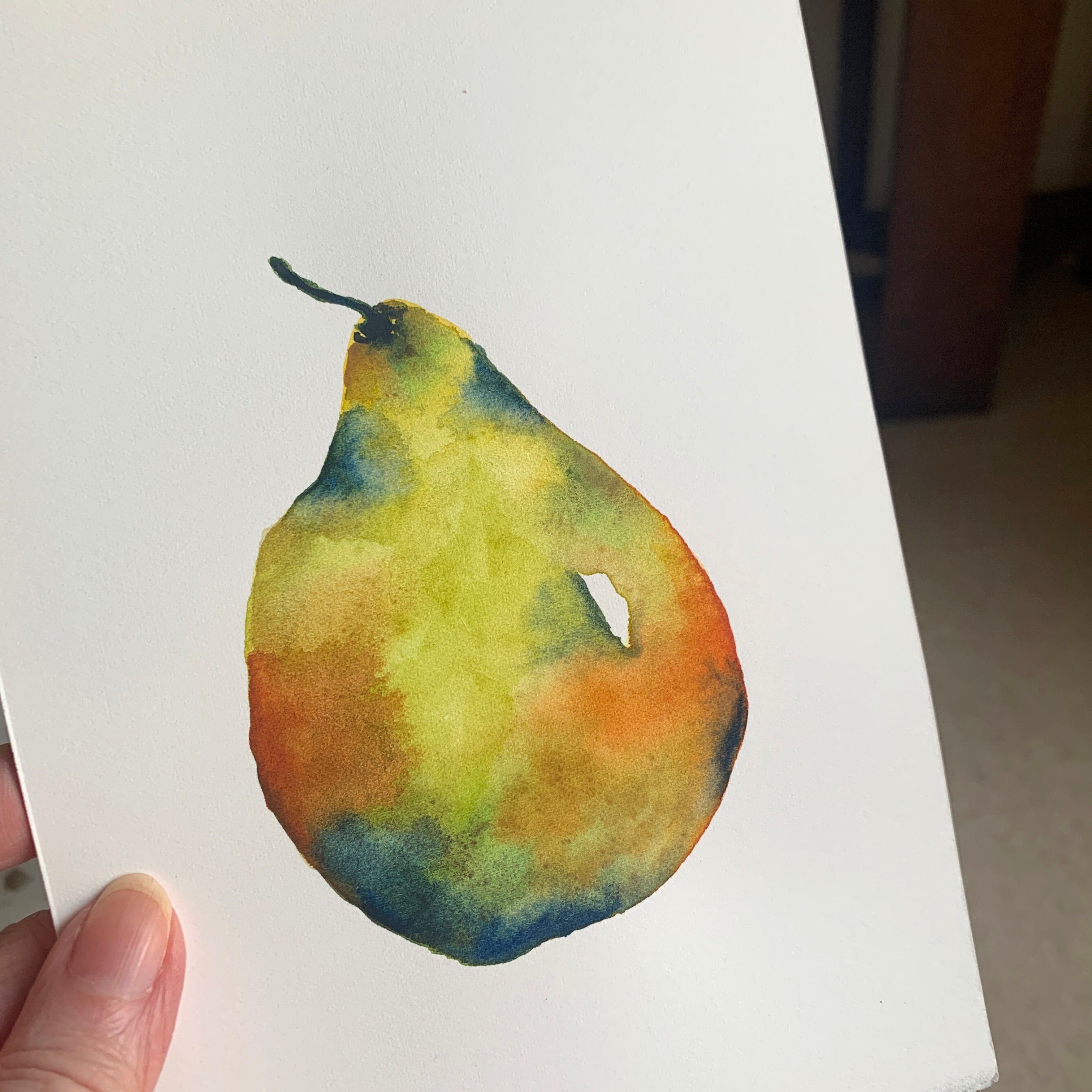 Original Hand-painted Watercolour Artwork - "Quirky Pear"