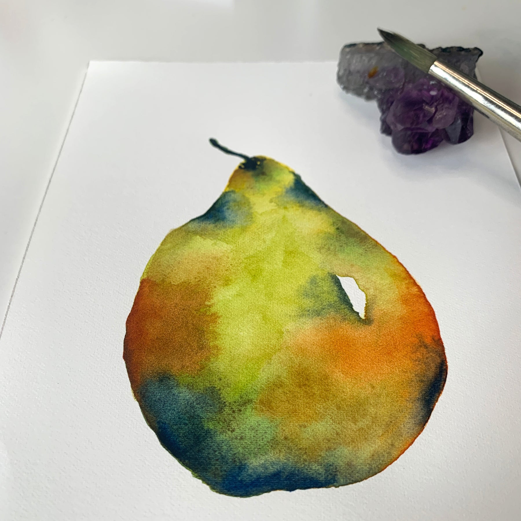 Original Hand-painted Watercolour Artwork - "Quirky Pear"