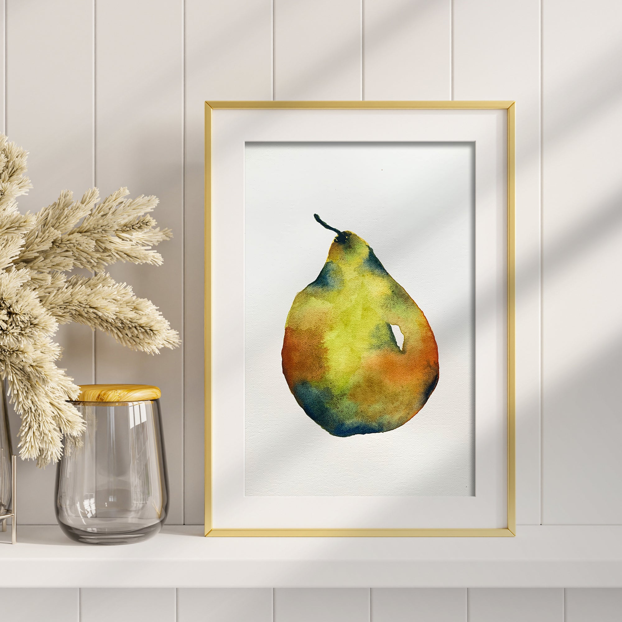 Original Hand-painted Watercolour Artwork - "Quirky Pear"