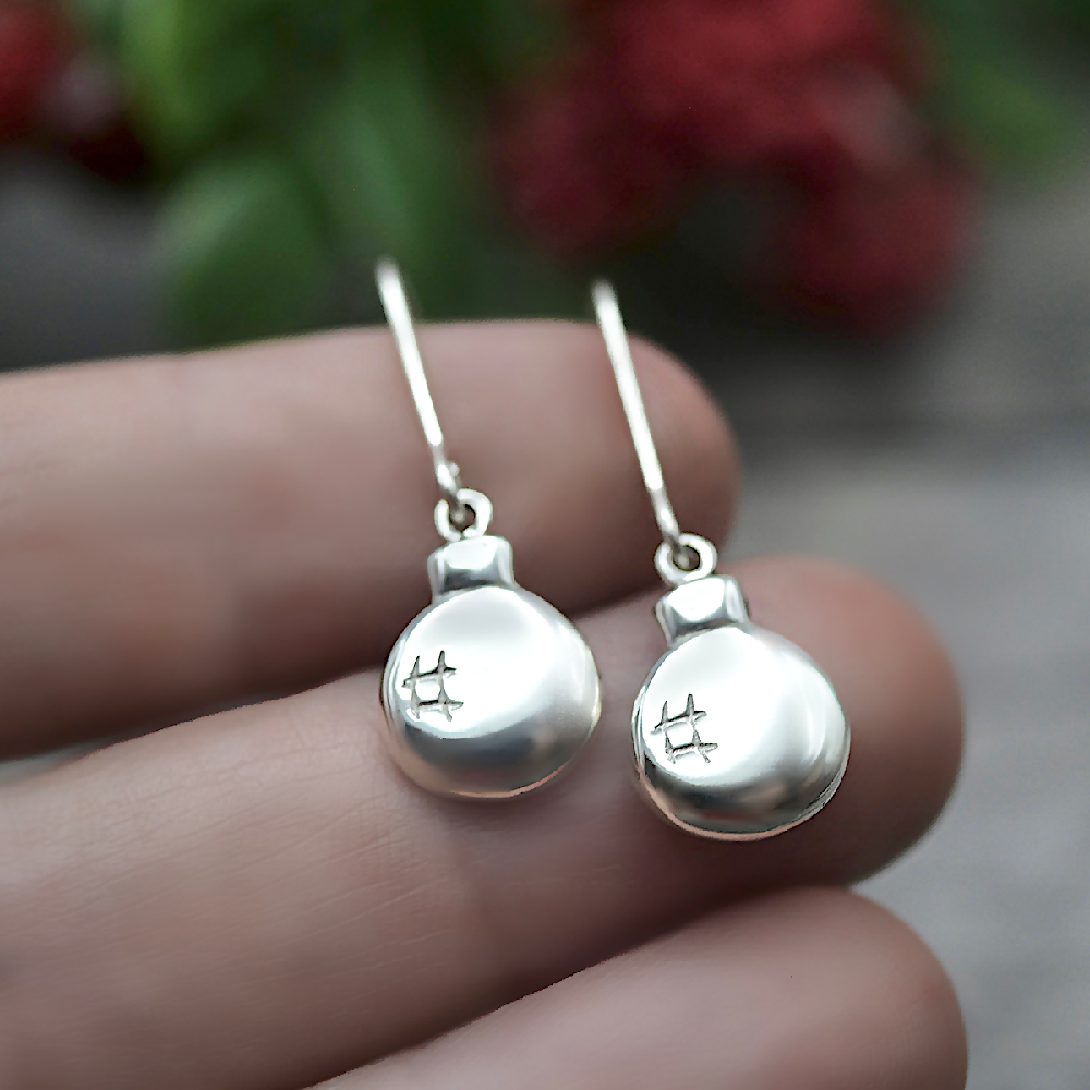 Christmas baubles sterling silver hand sml