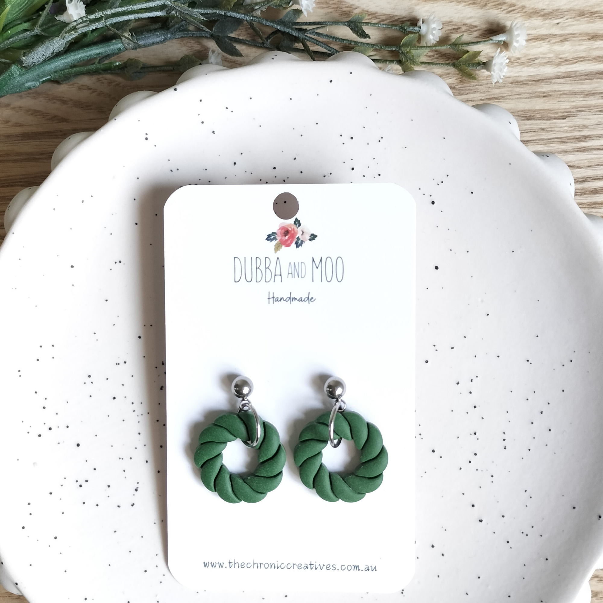 Round Twist Polymer Clay Dangle Earrings - Assorted Styles
