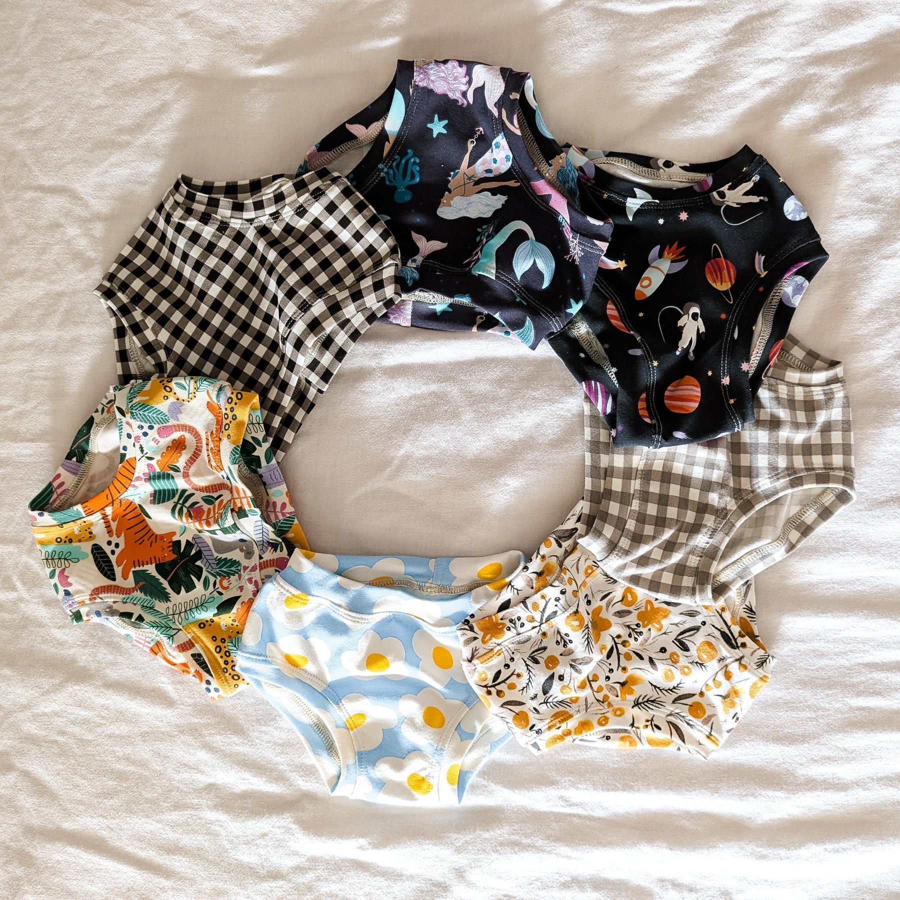 Daisy fried eggs organic underpants for kids sizes 1 to 12