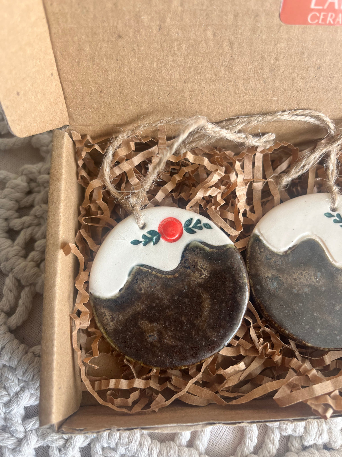 Christmas Pudding Ornaments - Set of 3