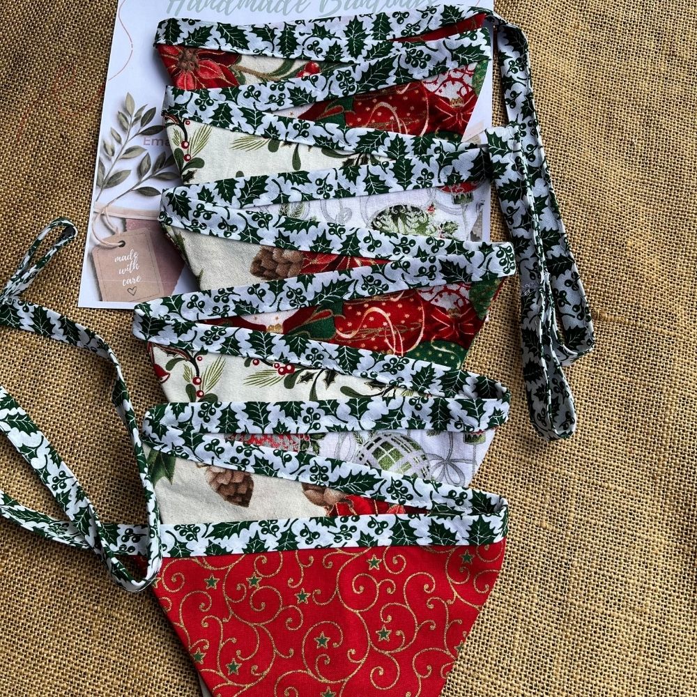 Christmas Bunting – 3m | Double-Sided | traditional colours