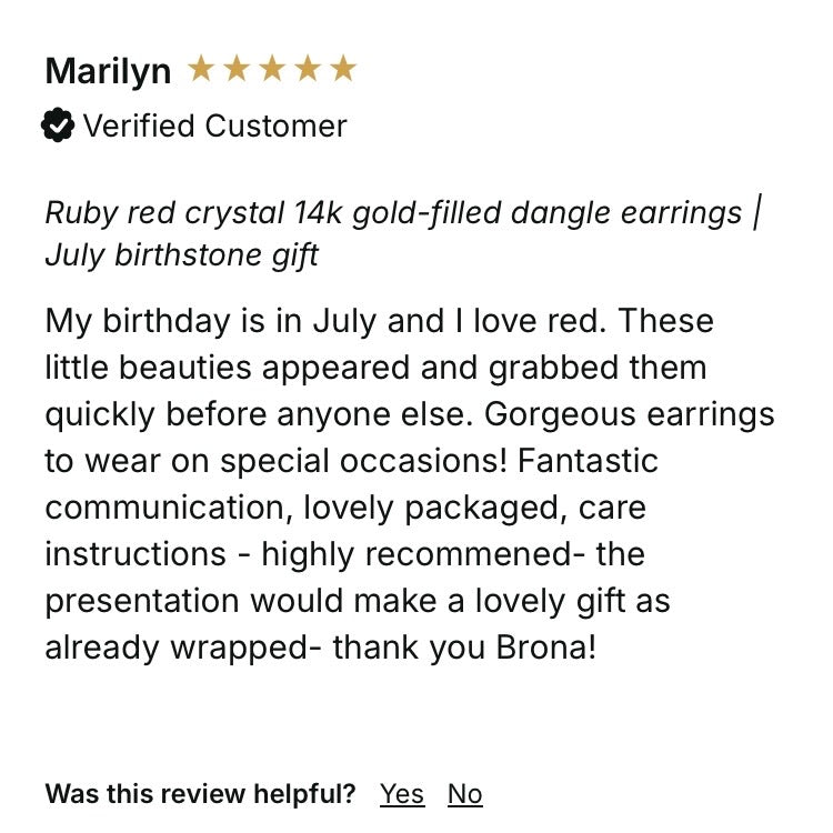 Birthstone crystal dangle earrings | 14k Gold-filled | Multiple month colour options