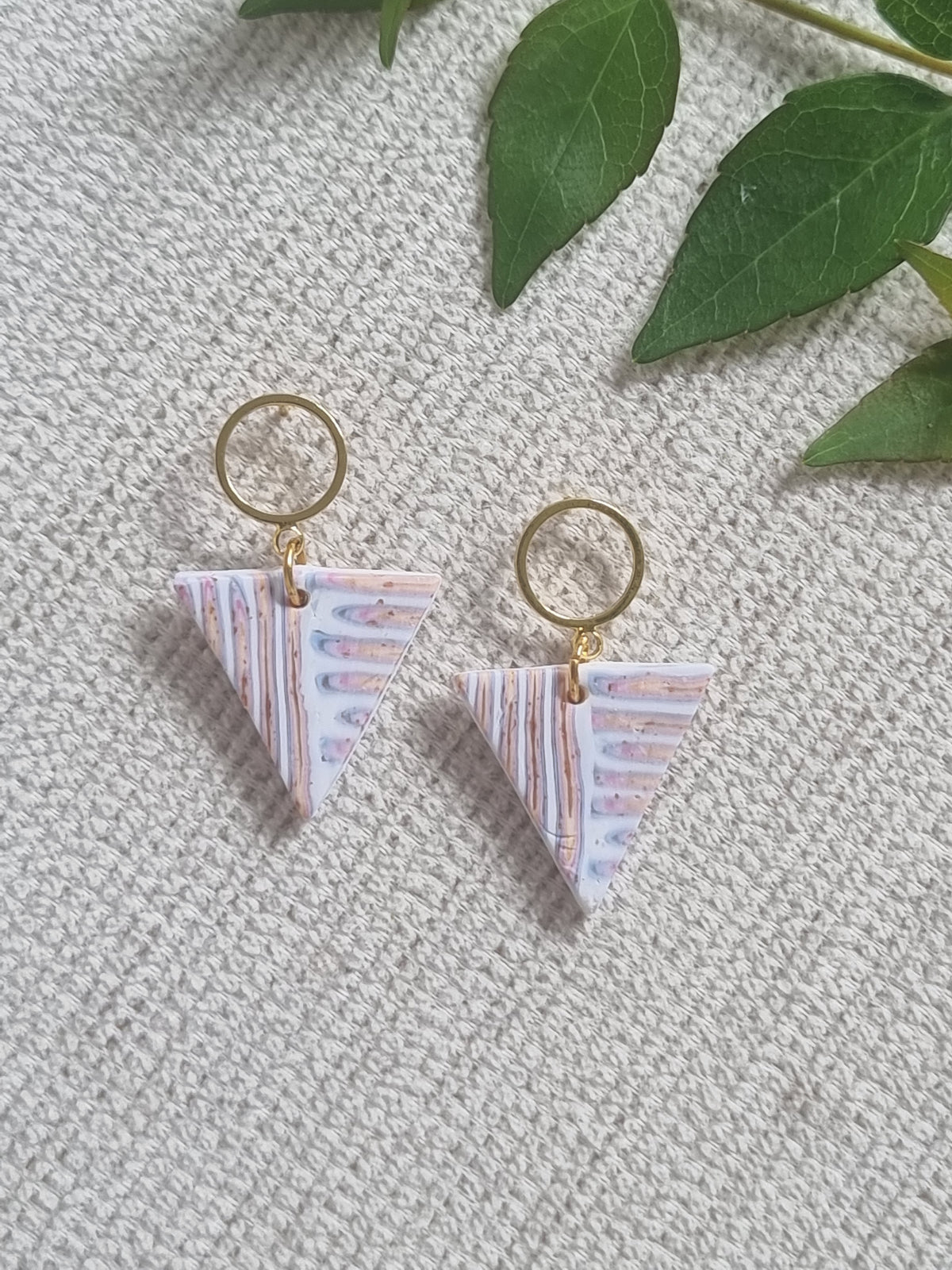 Pastel Mosaic Dangle - Triangle shaped miminimalist earrings