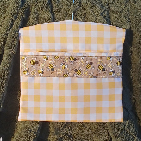 Peg Bag - Yellow Gingham Bee Design