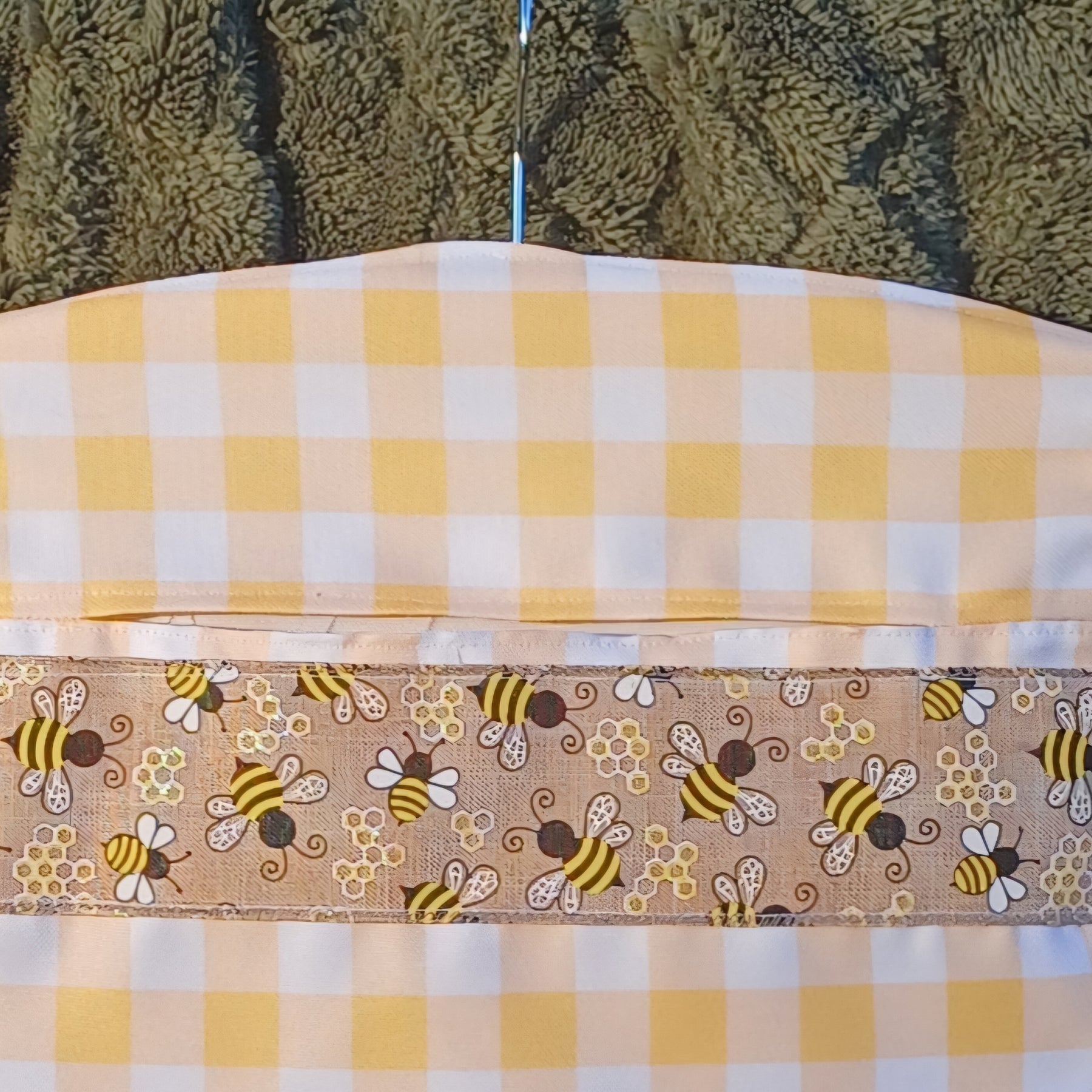 Peg Bag - Yellow Gingham Bee Design