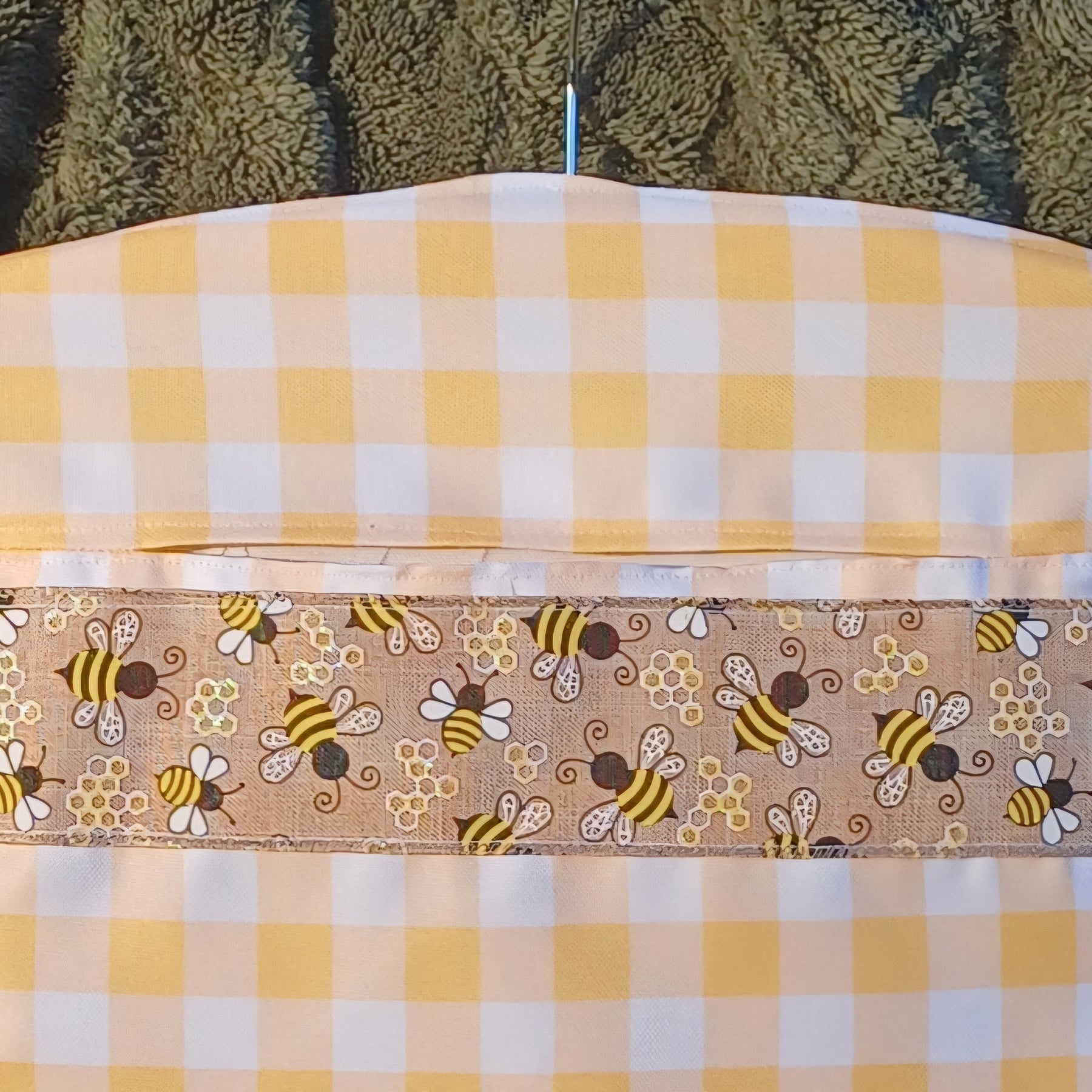 Peg Bag - Yellow Gingham Bee Design
