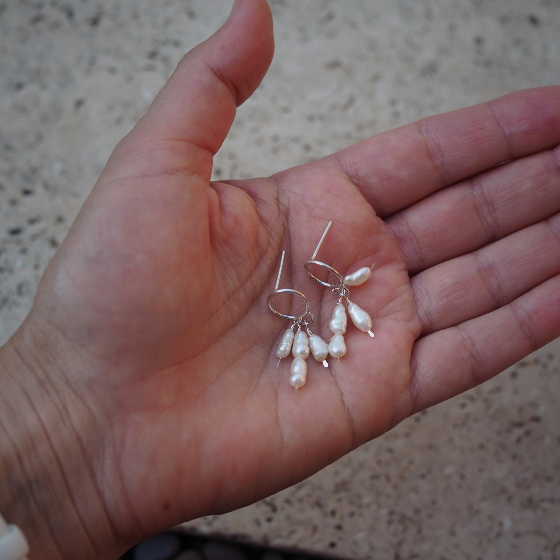 Pearl Sprinkle Earrings | Sterling Silver