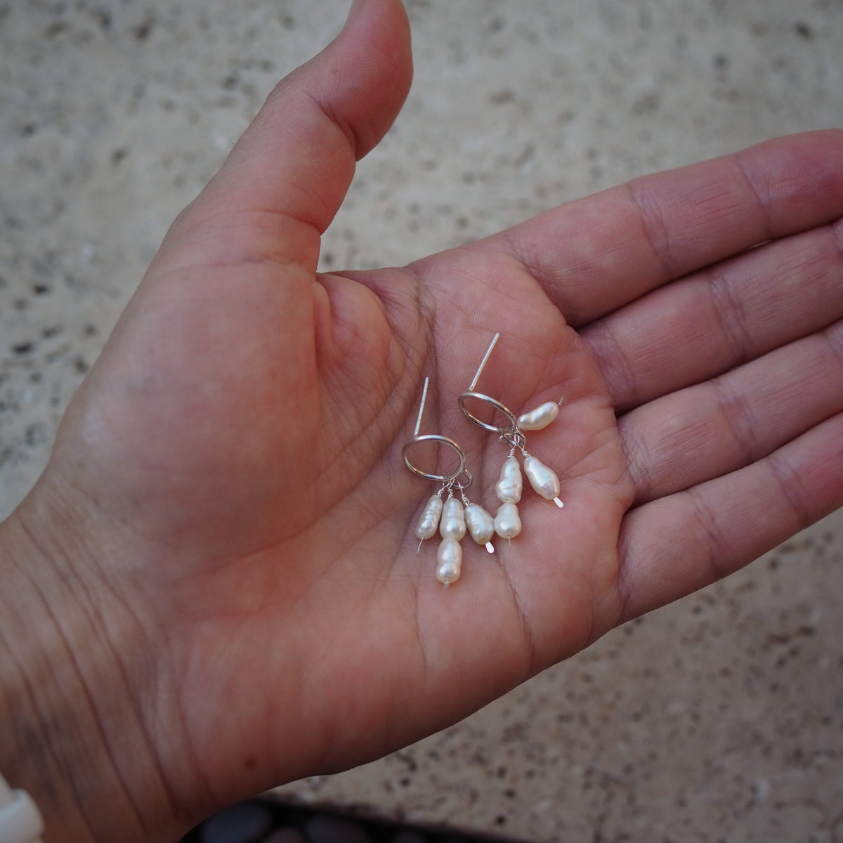Pearl Sprinkle Earrings | Sterling Silver