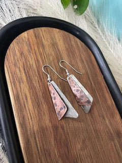 Hammered Copper / Silver Dangles