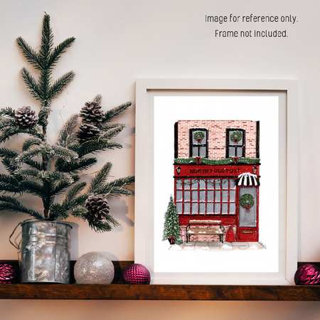 Watercolour Art Print - The Storefront Series - 'North Pole Post'