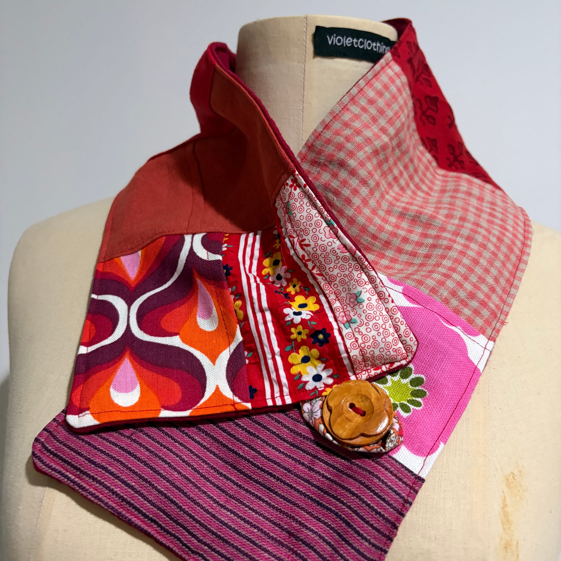 gorgeous red patchwork scarf - violetclothing - free postage