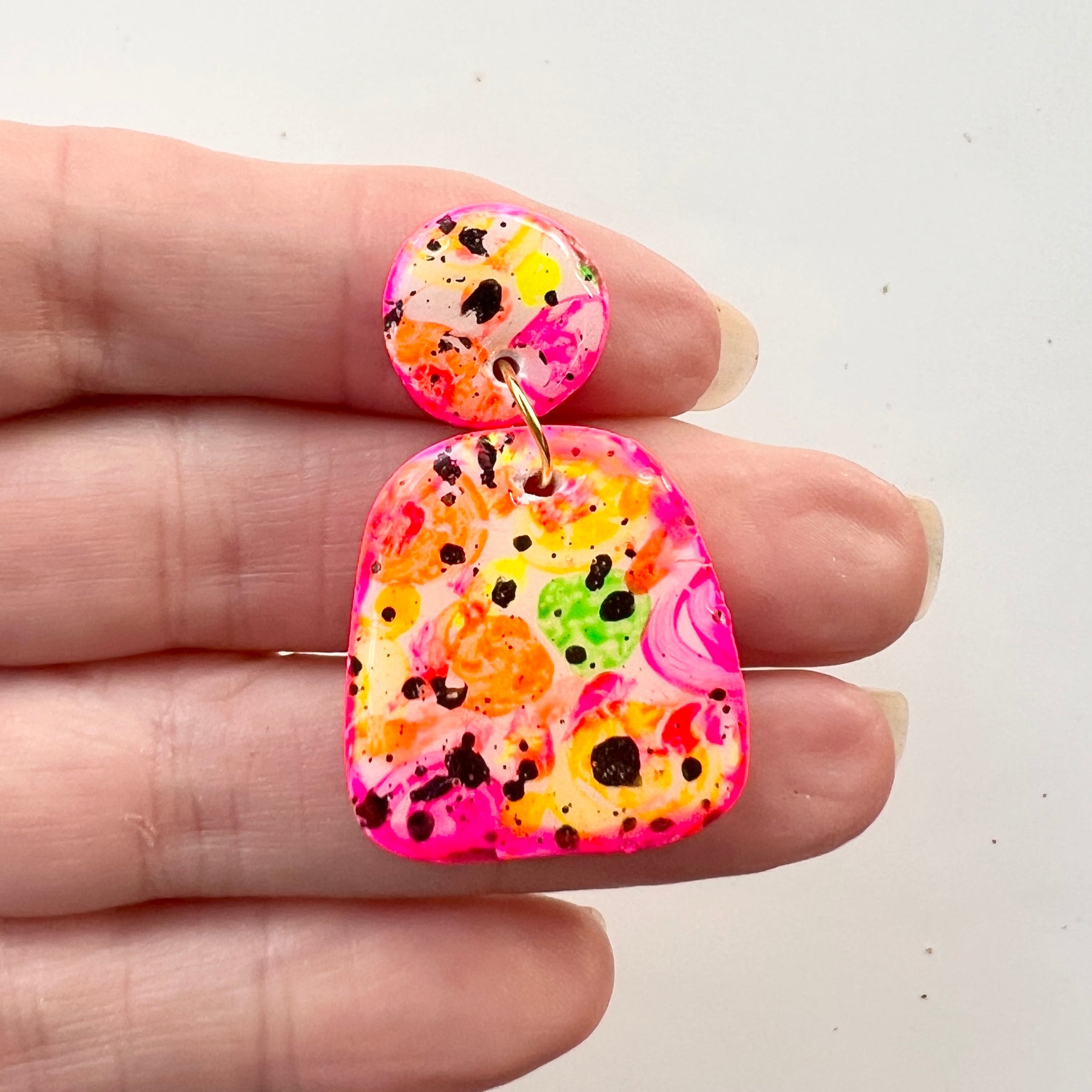 Earrings~Hand Painted Polymer Clay Statement Dangles