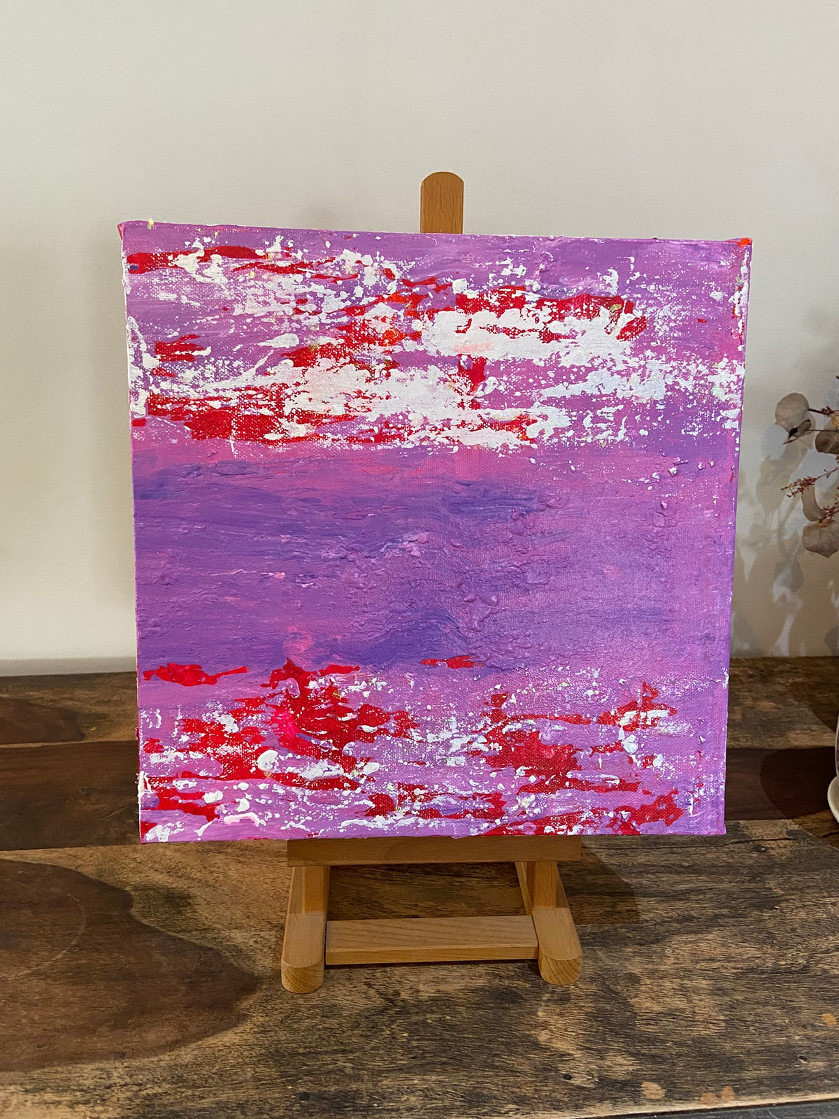 Inverted Abstract Acrylic Canvas Painting: Colorful Wall Art by Margo Humphries (30.5cm)