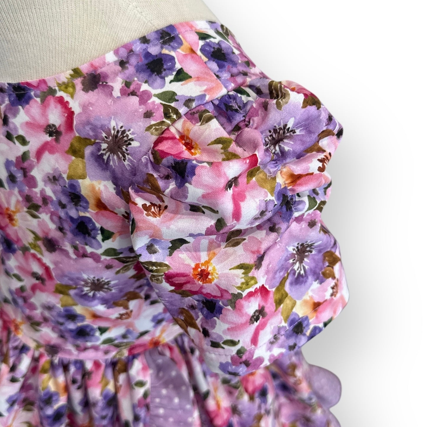 SIZE 3 Watercolor Floral CASSIA Dress - OOAK