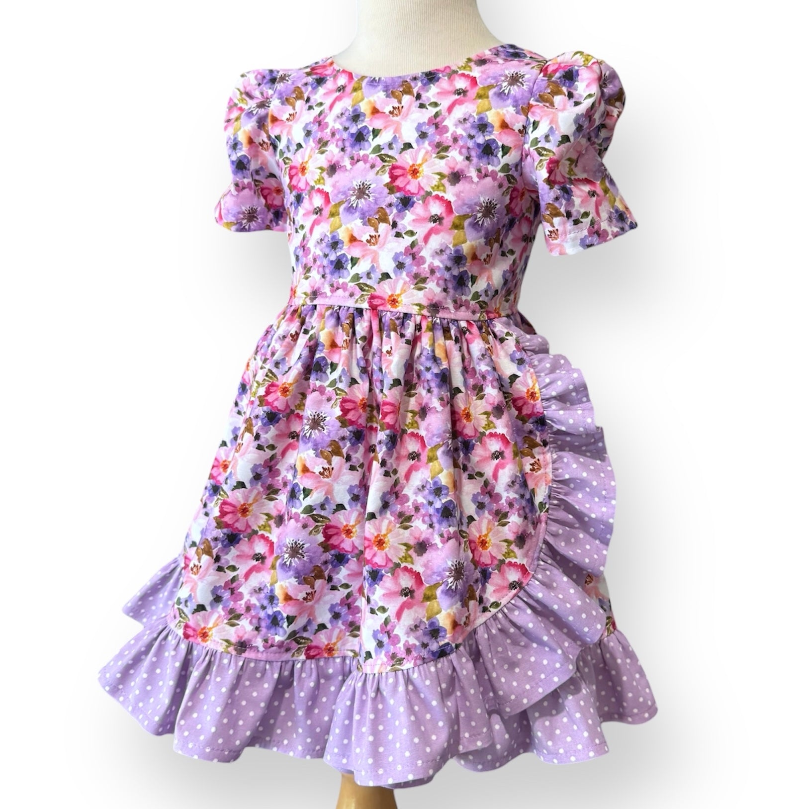 SIZE 3 Watercolor Floral CASSIA Dress - OOAK