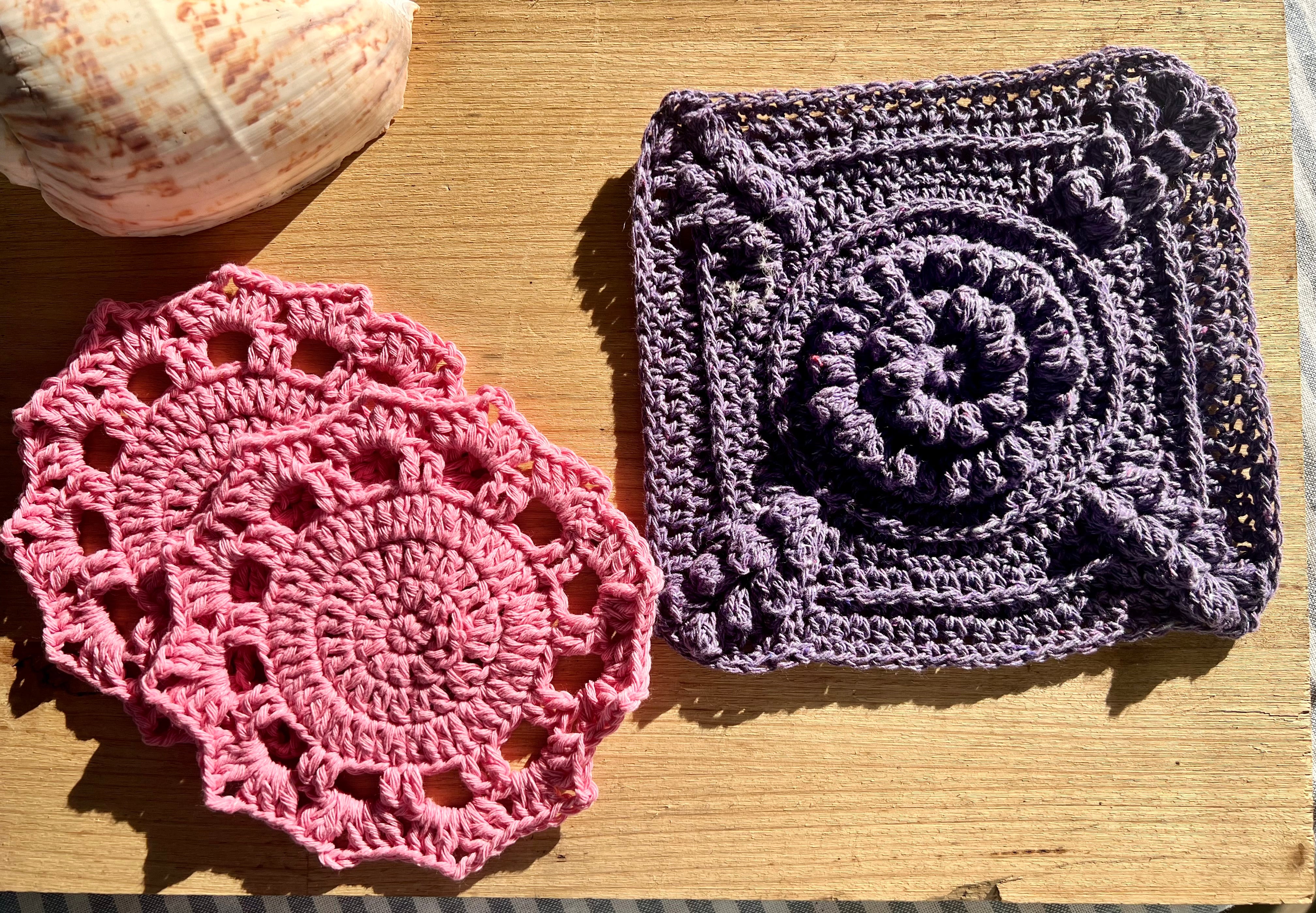 Crochet Bowl Cozy Set of 2 - Handmade Cotton Bowl Holders -  Housewarming Gift