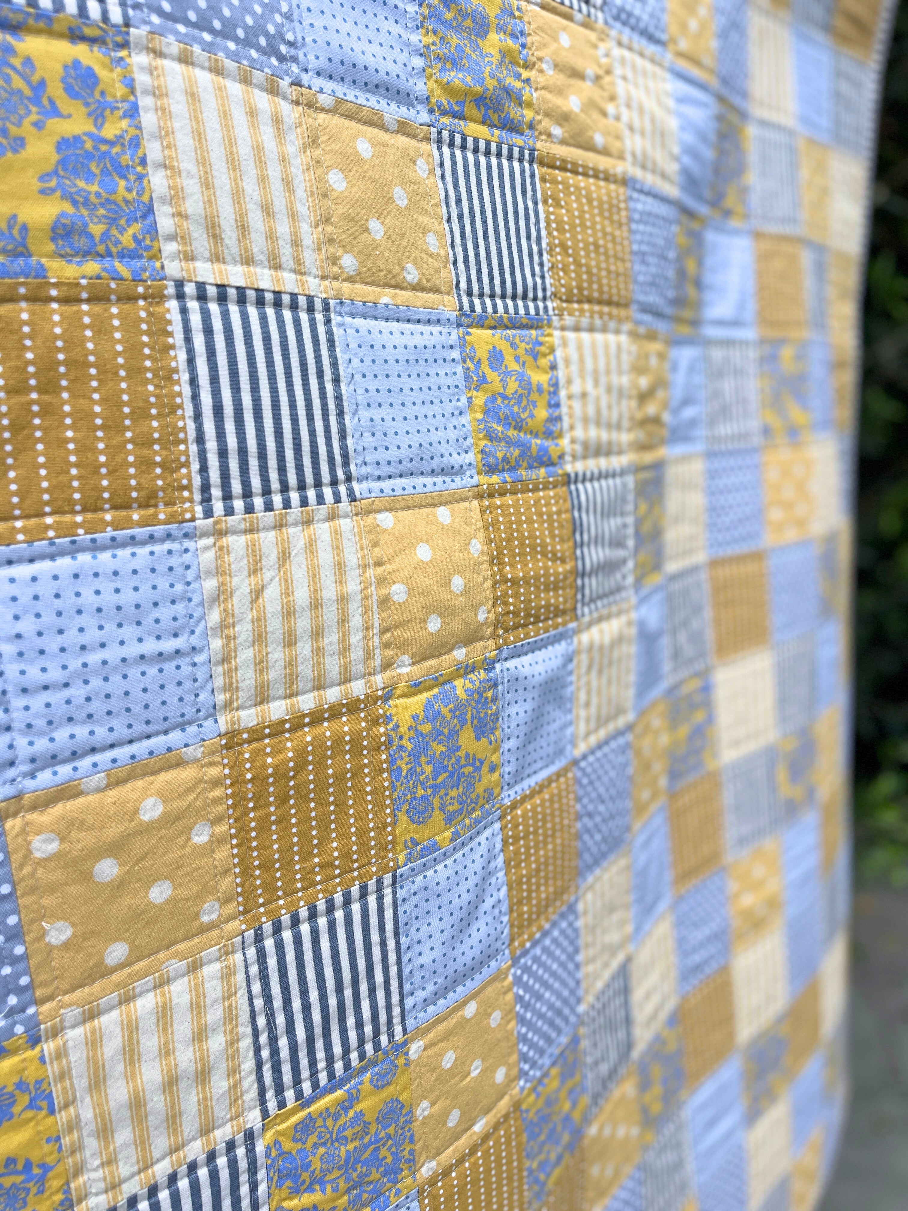 Blue Baby Chequered Quilt