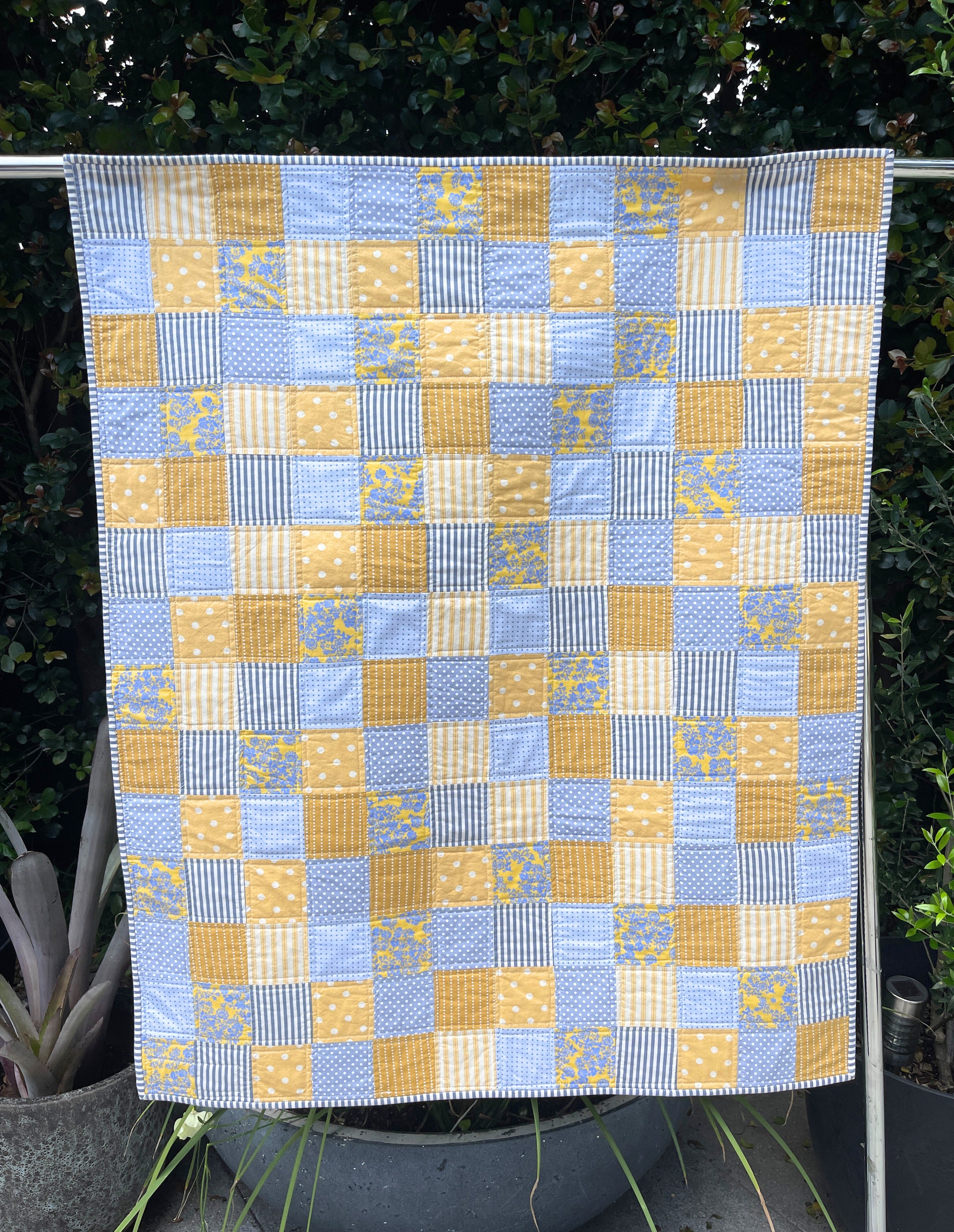 Blue Baby Chequered Quilt