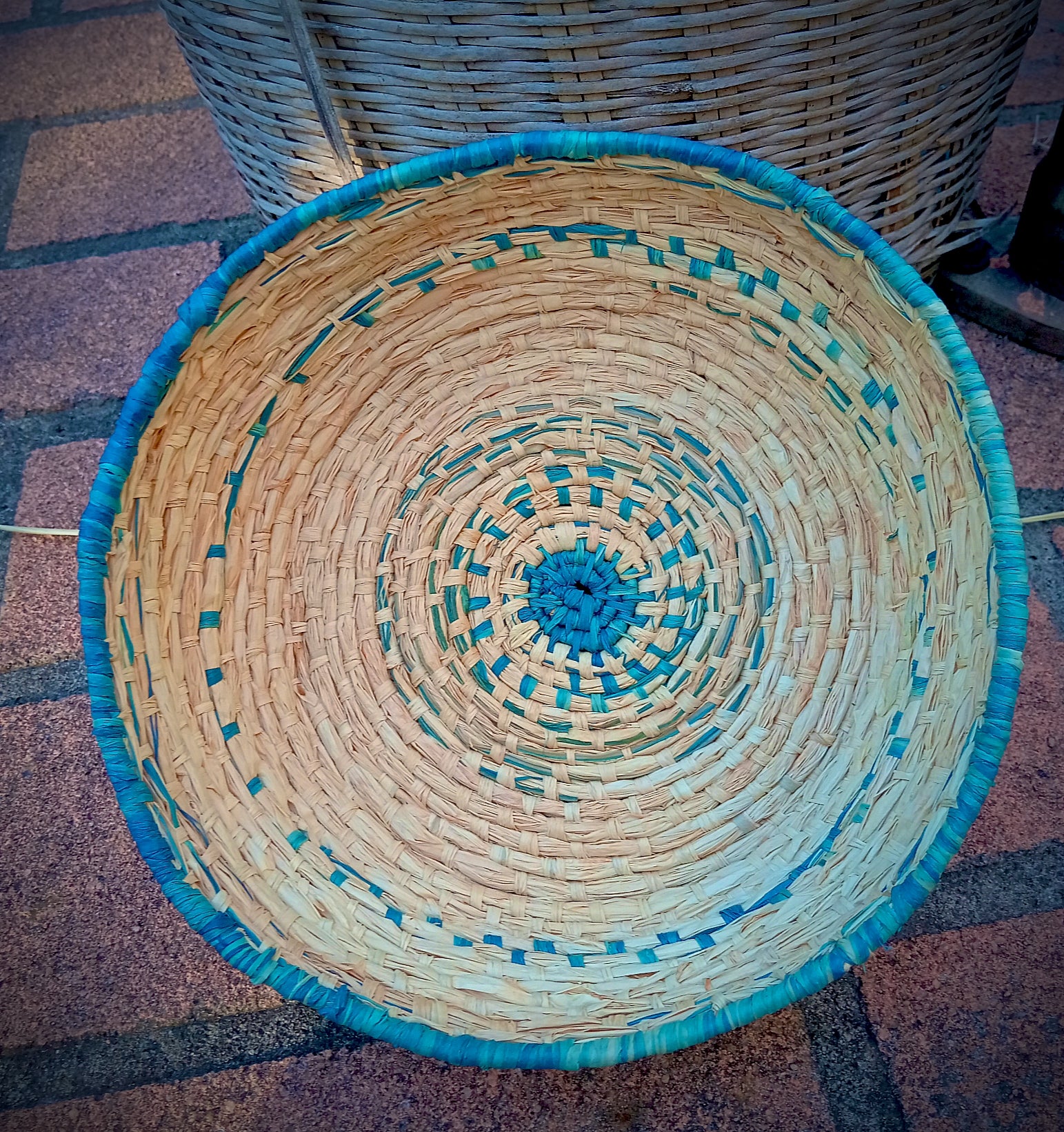 Sand and Sky Raffia Basket