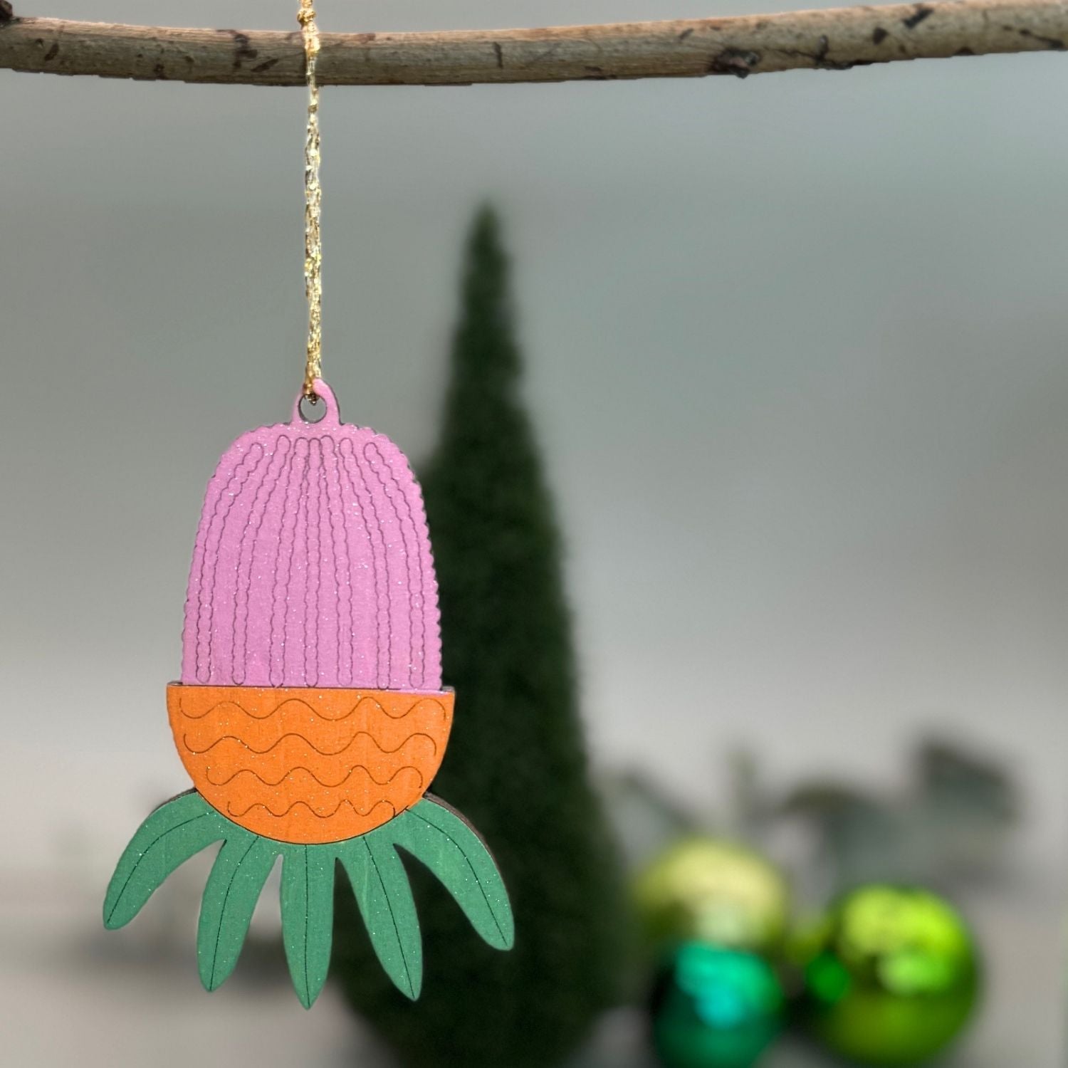 Banksia Flower Hand Painted Christmas Decoration