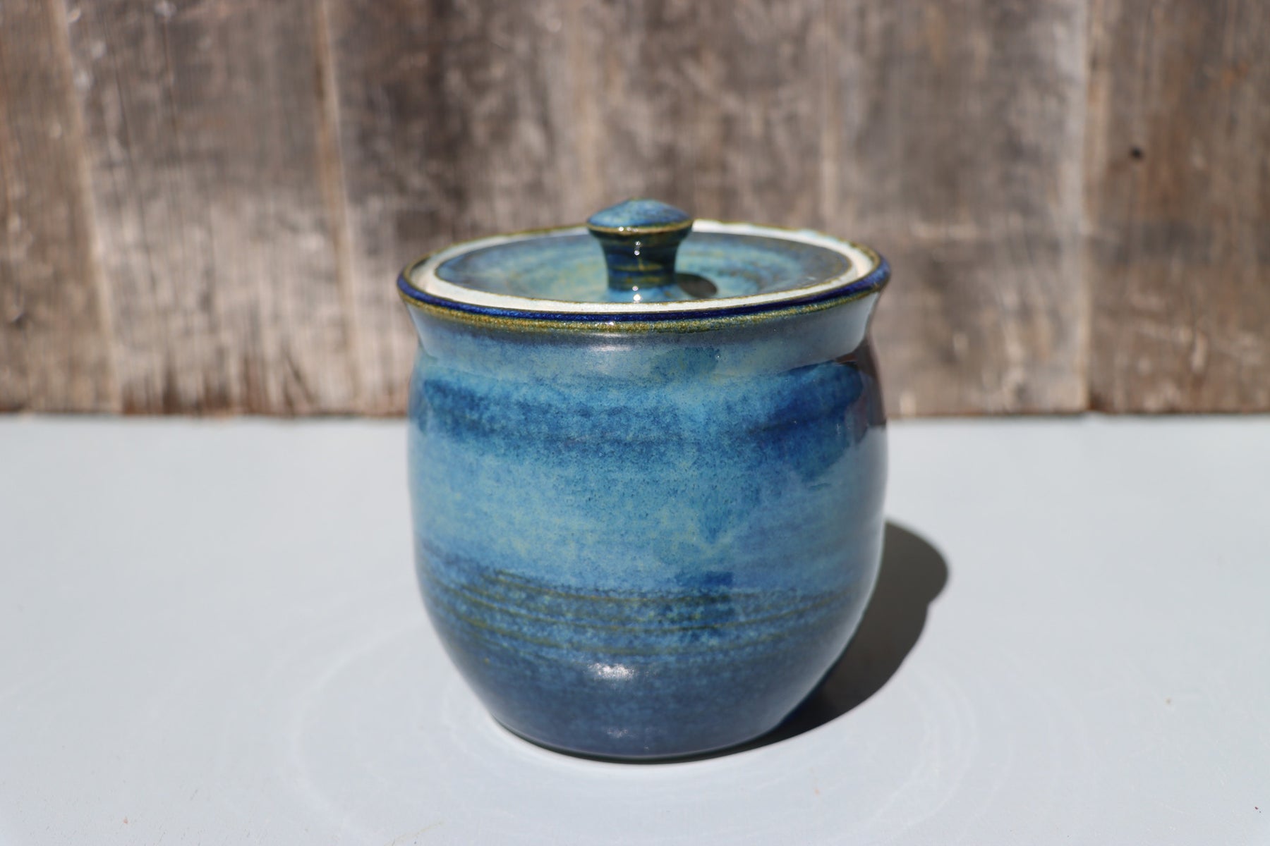 Blue lidded jars - Hand Made Thrown High Fired Stoneware