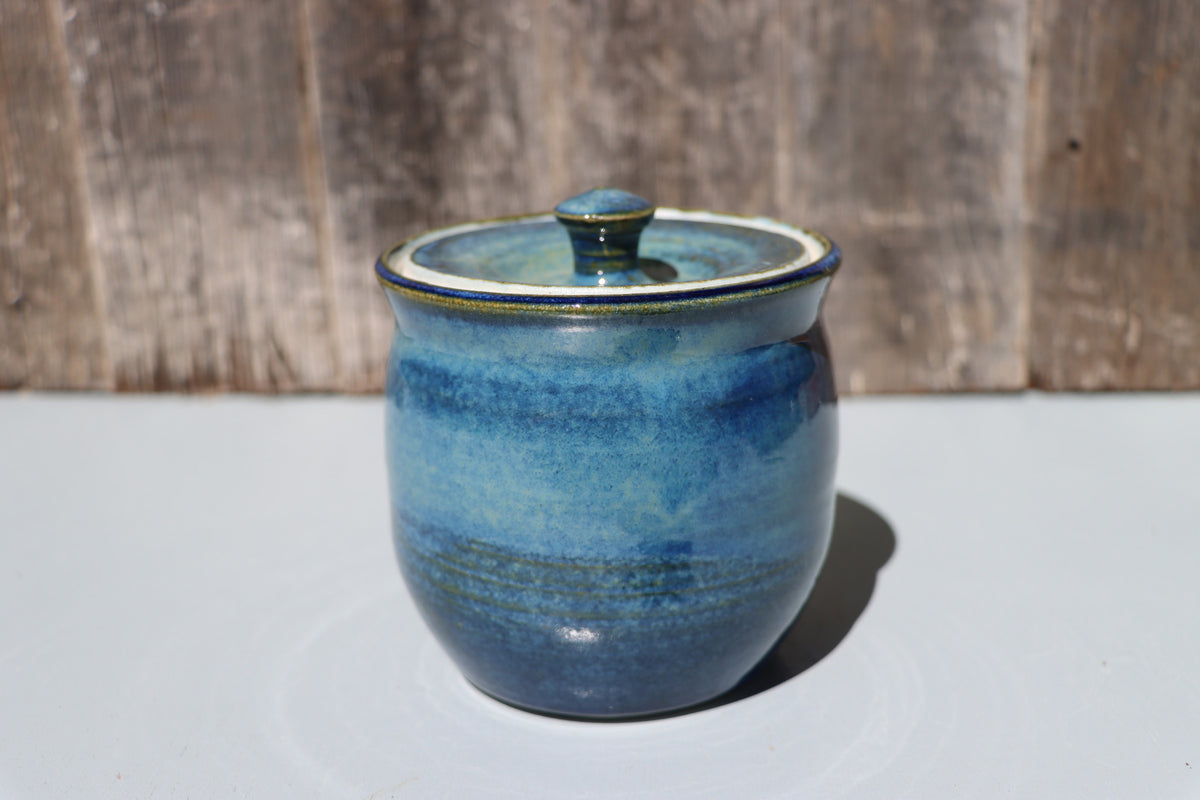 Blue lidded jars - Hand Made Thrown High Fired Stoneware