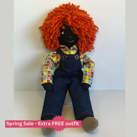 Jerry| Cute Handmade Cloth doll with wild hair| 53cm