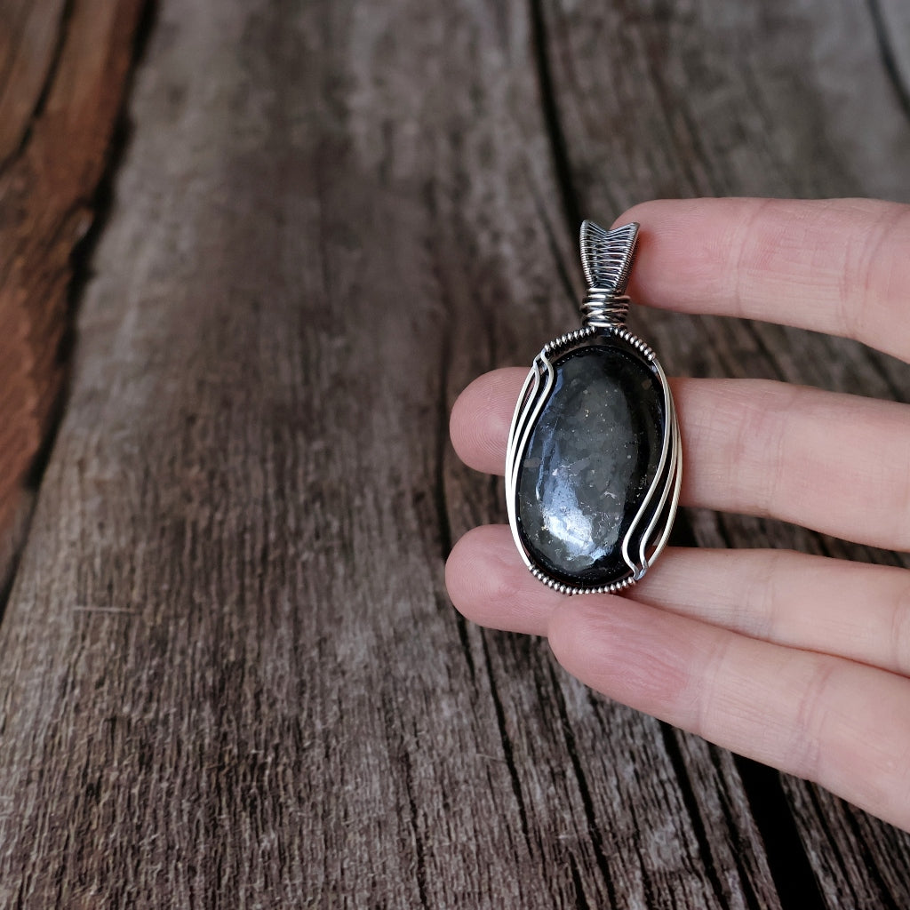 RESERVED ~ Sterling Silver Nuummite Pendant