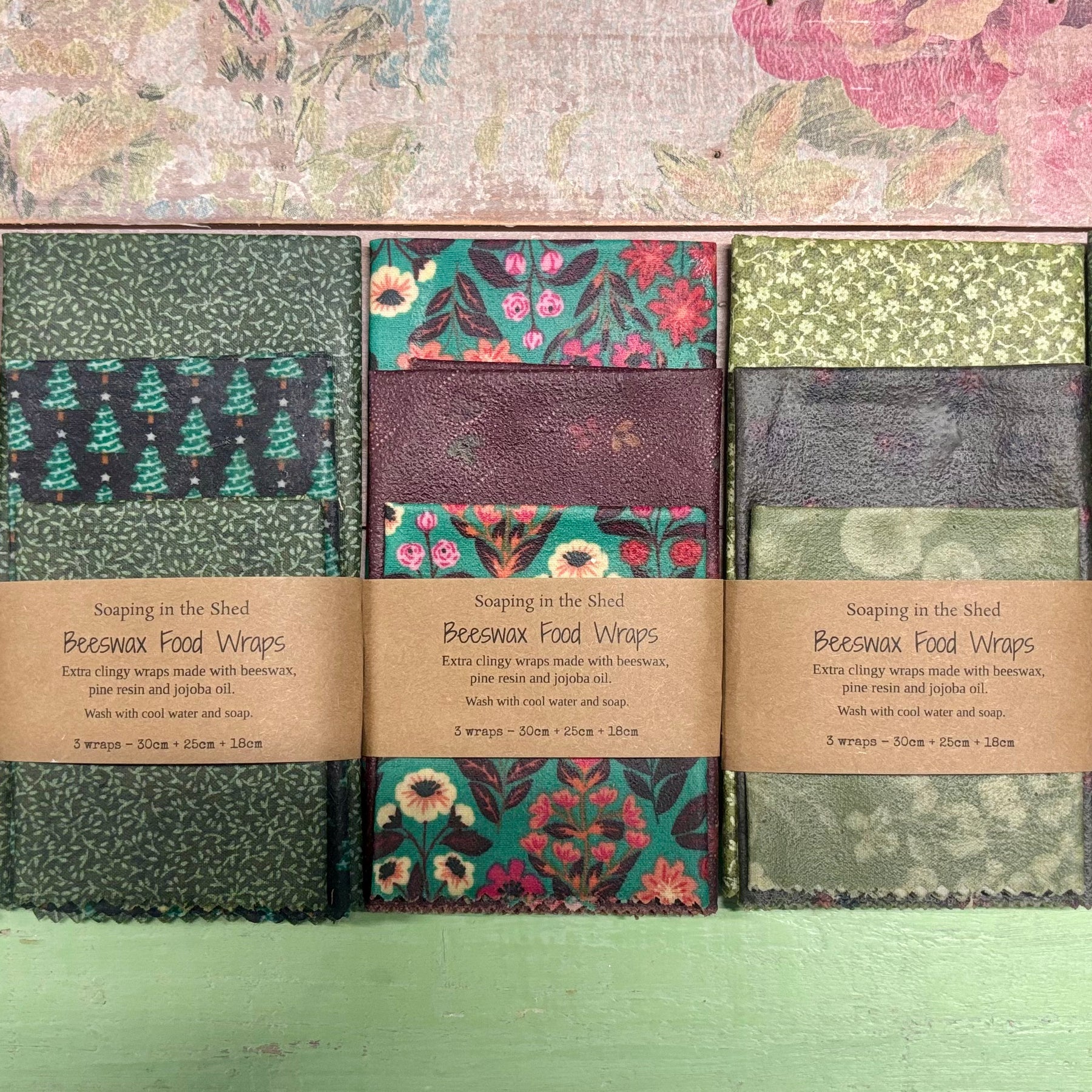 Beeswax Food Wraps - pack of 3.