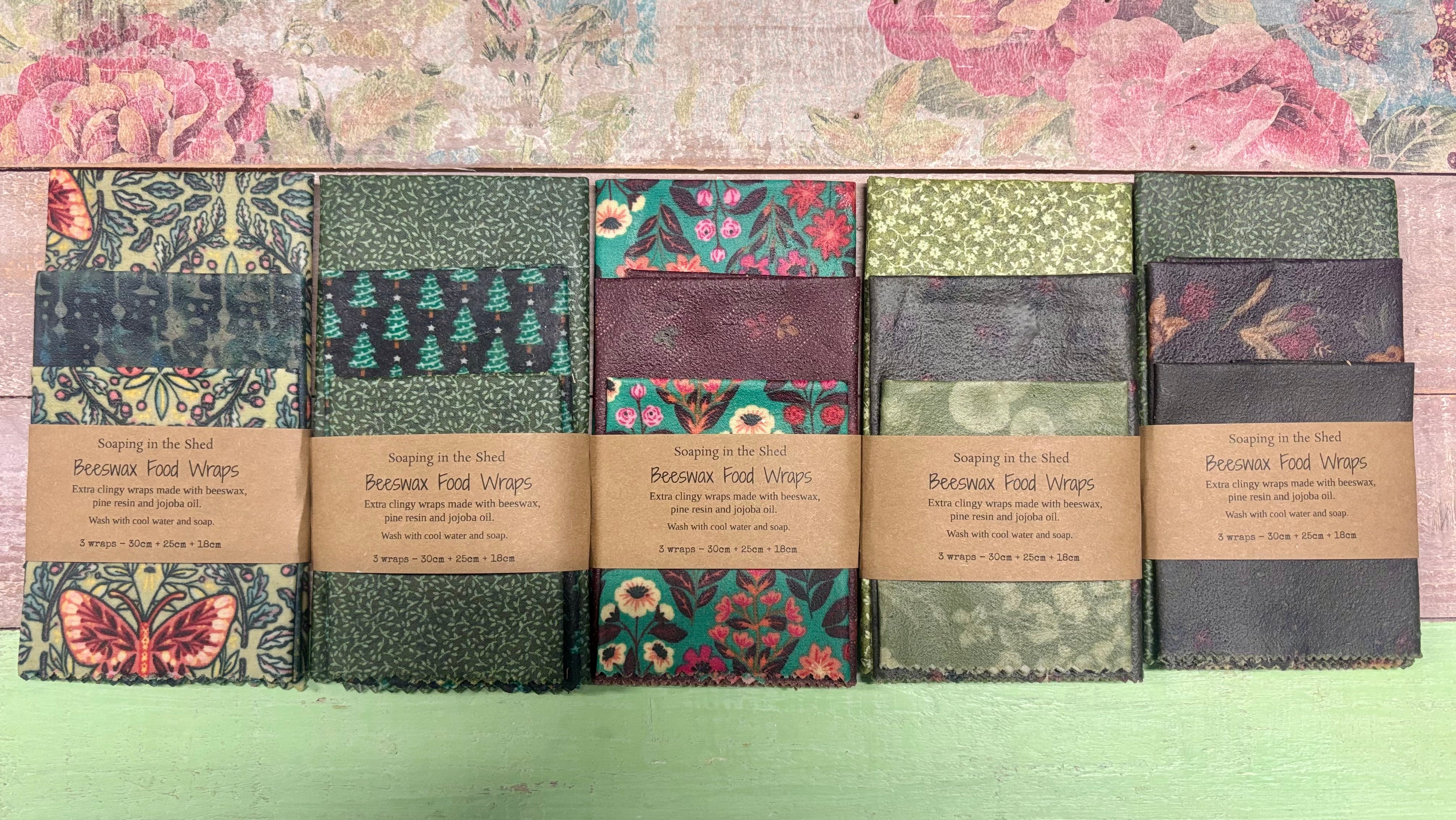 Beeswax Food Wraps - pack of 3.