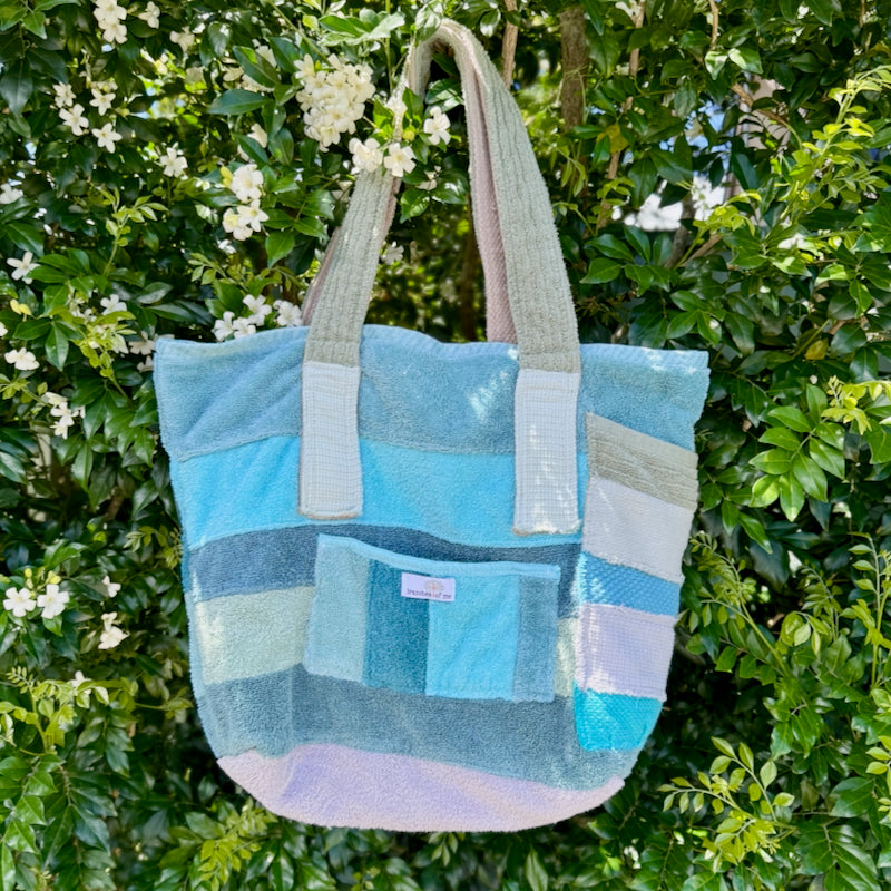Handmade Beach Bag From Upcycled Materials ~ Purples