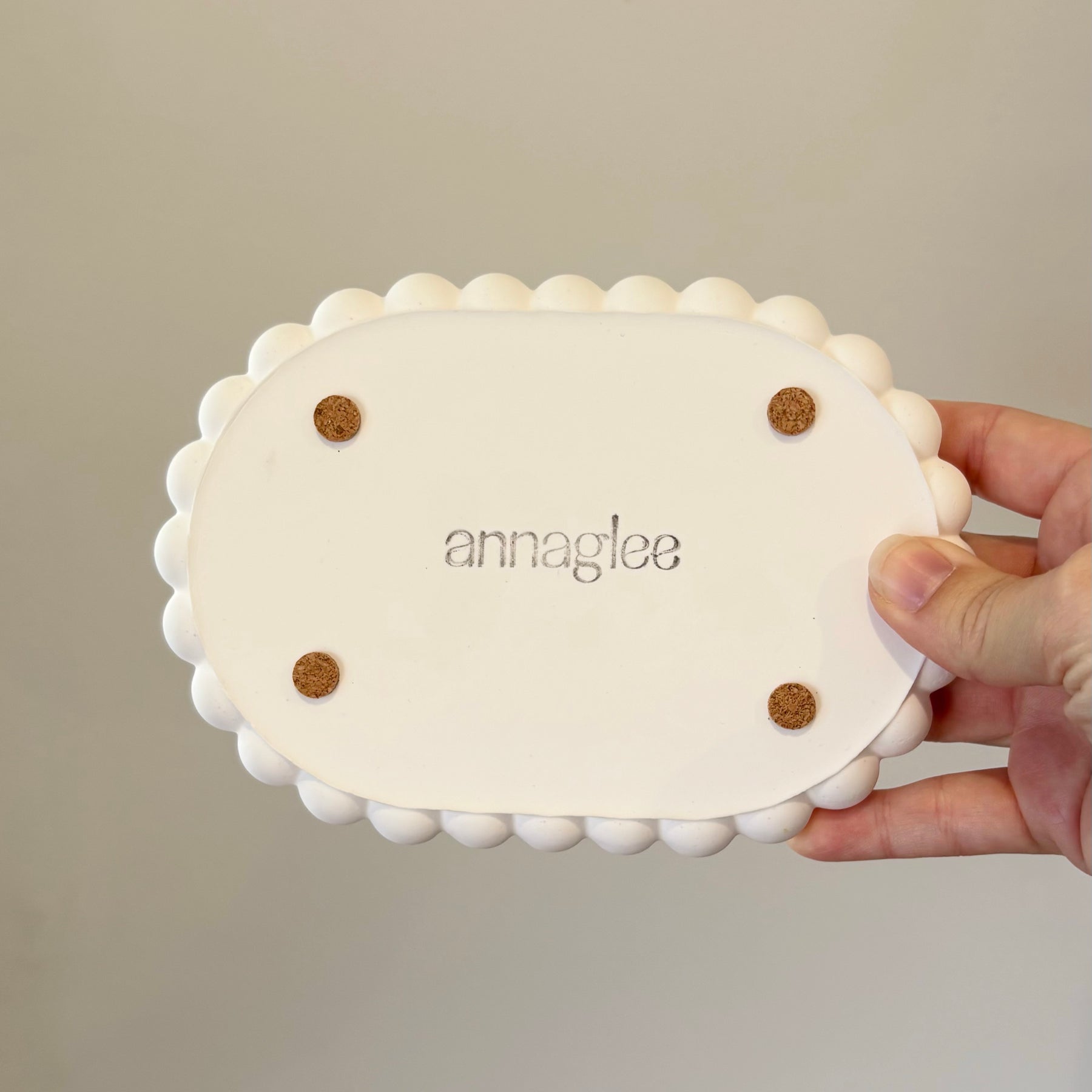 Artisan flower oval bubble dish