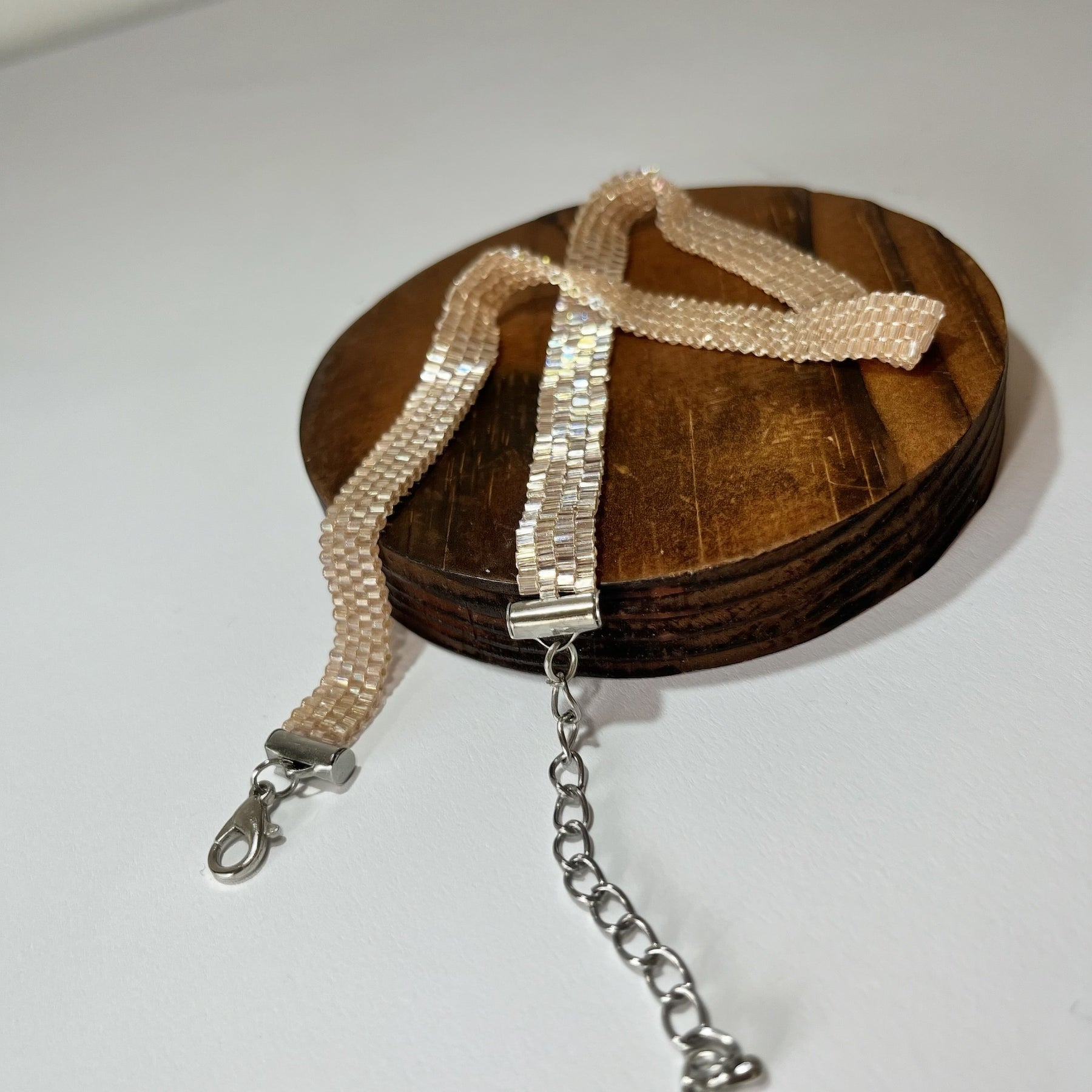 SHINE BRIGHT Necklace | beaded choker | nude beige color