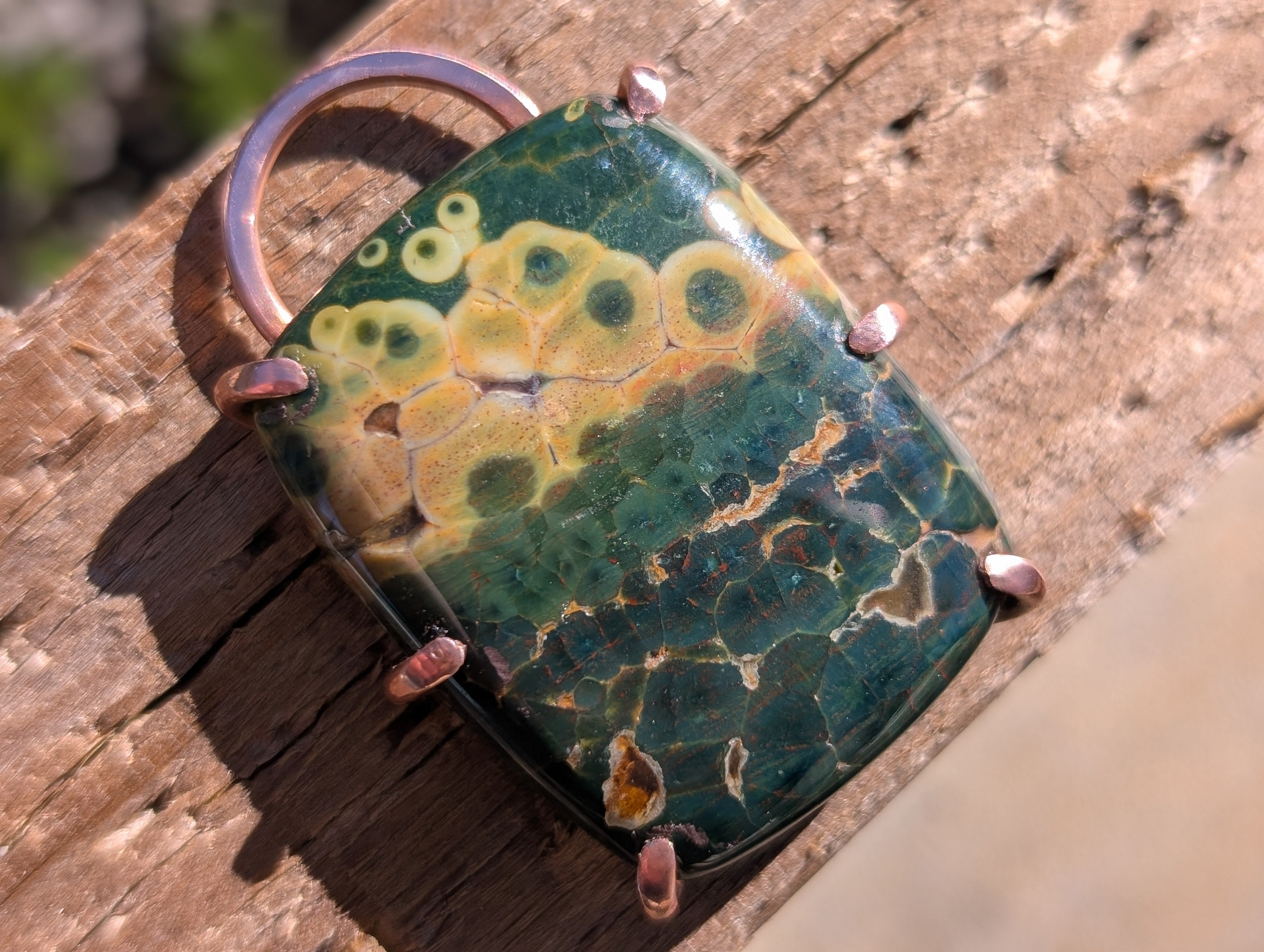 Silvanus - Ocean Jasper in Copper Pendant